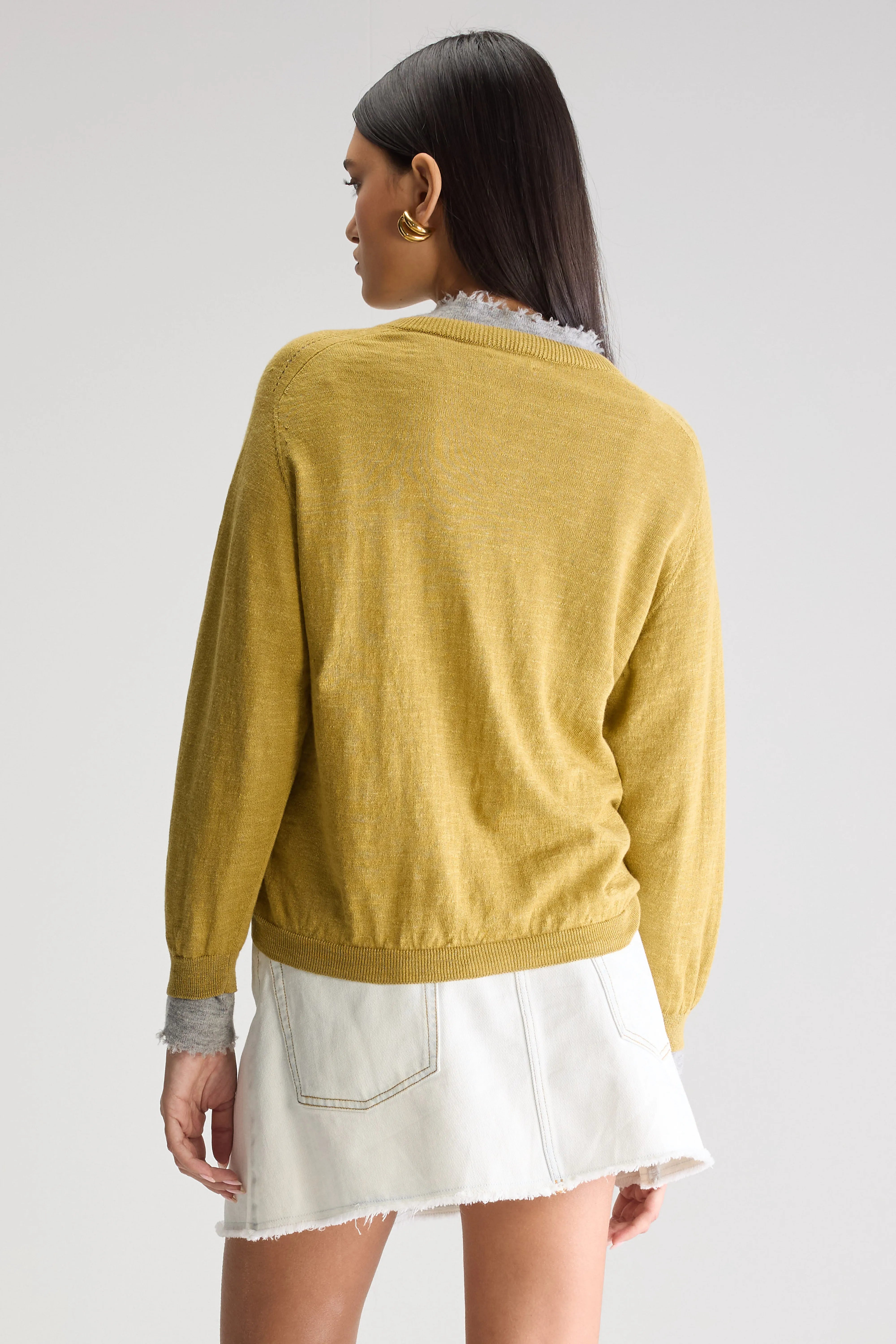 Neeta Classic Cardigan - Antique gold For Women | Bellerose