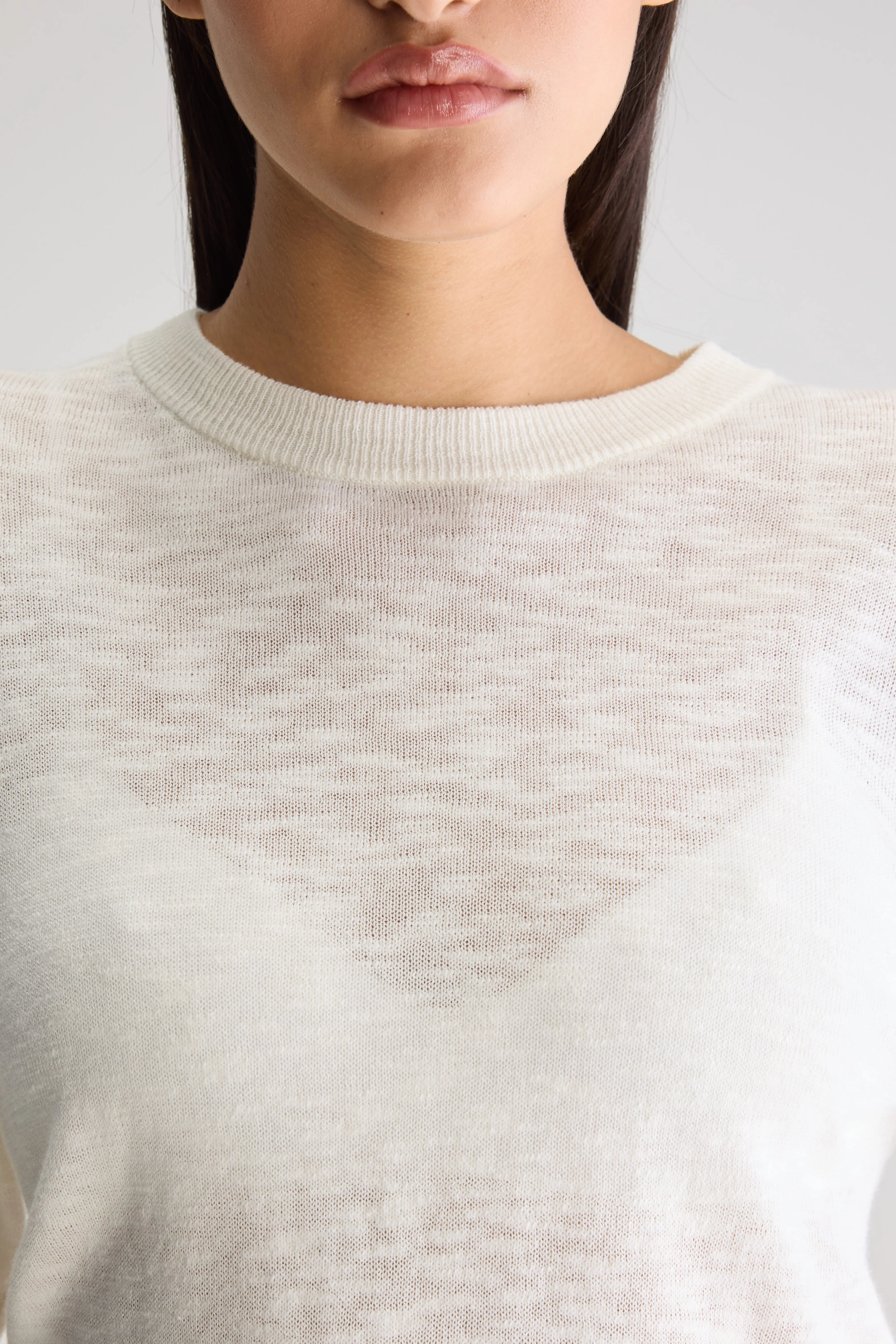 Pull Col Rond Atta - Ecru Pour Femme | Bellerose