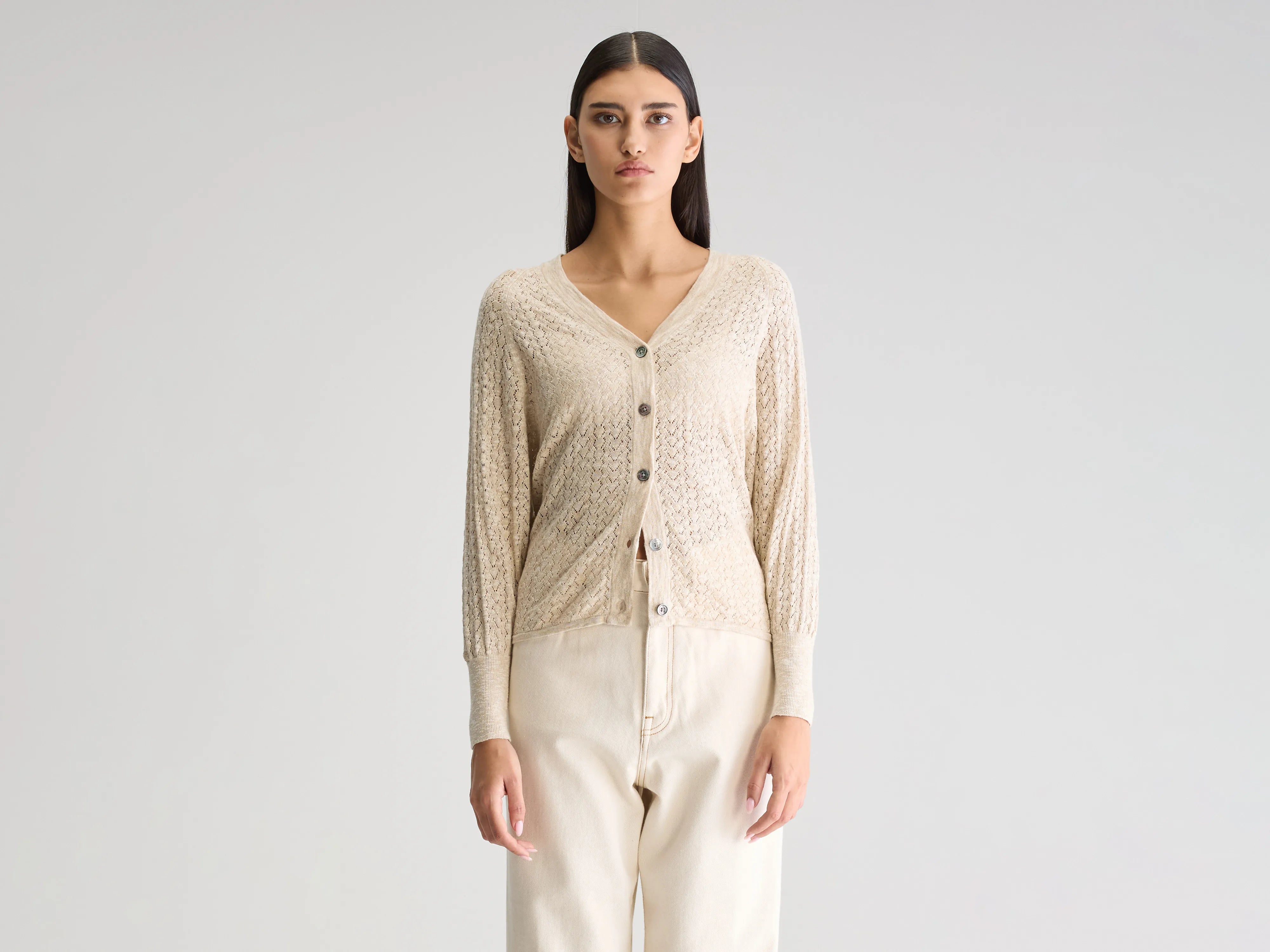 Cardigan col V Attin (251 / W / BEIGE MELANGE)