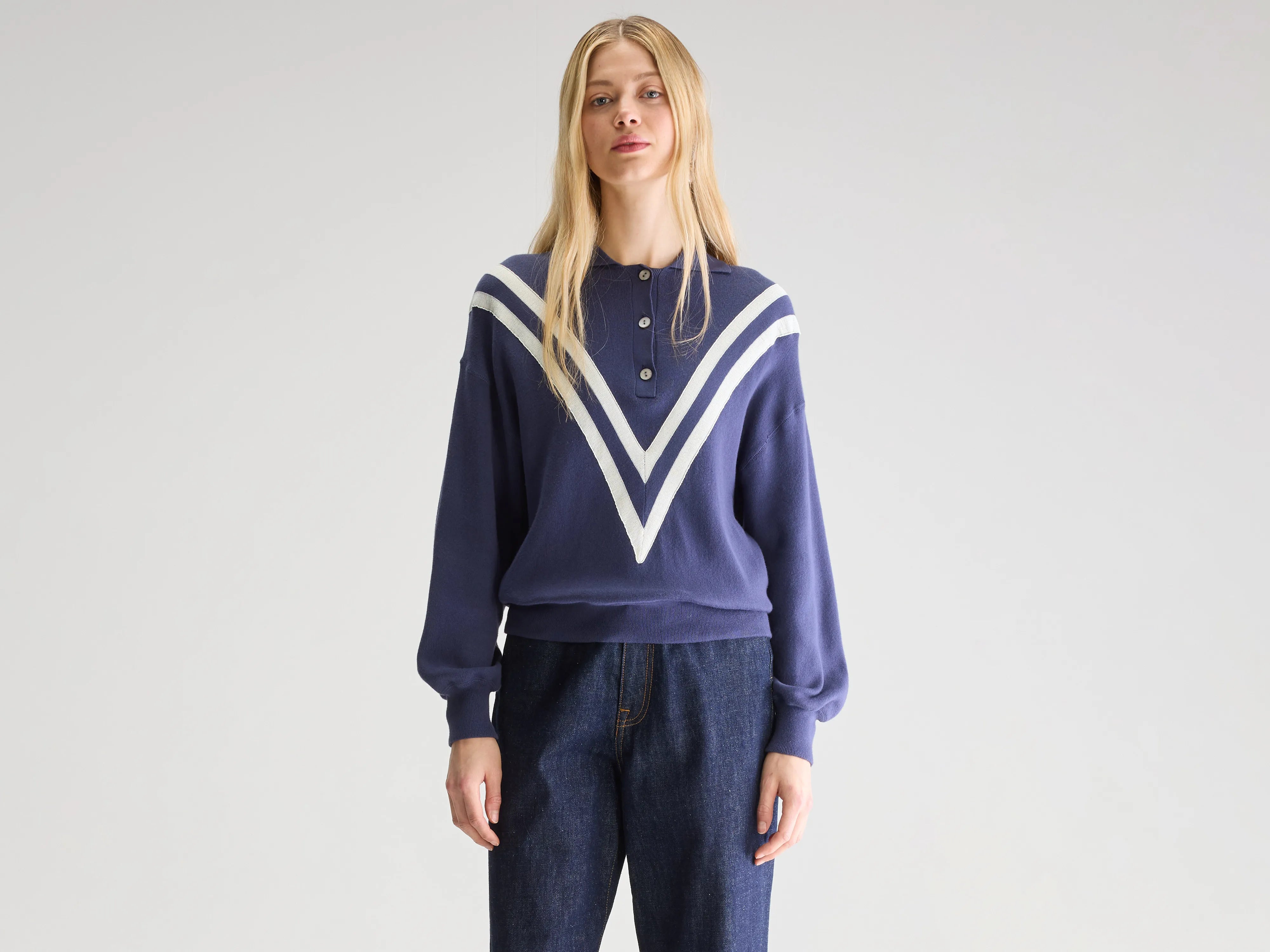 Angvel polo-neck sweater (251 / W / BLUE NIGHTS)