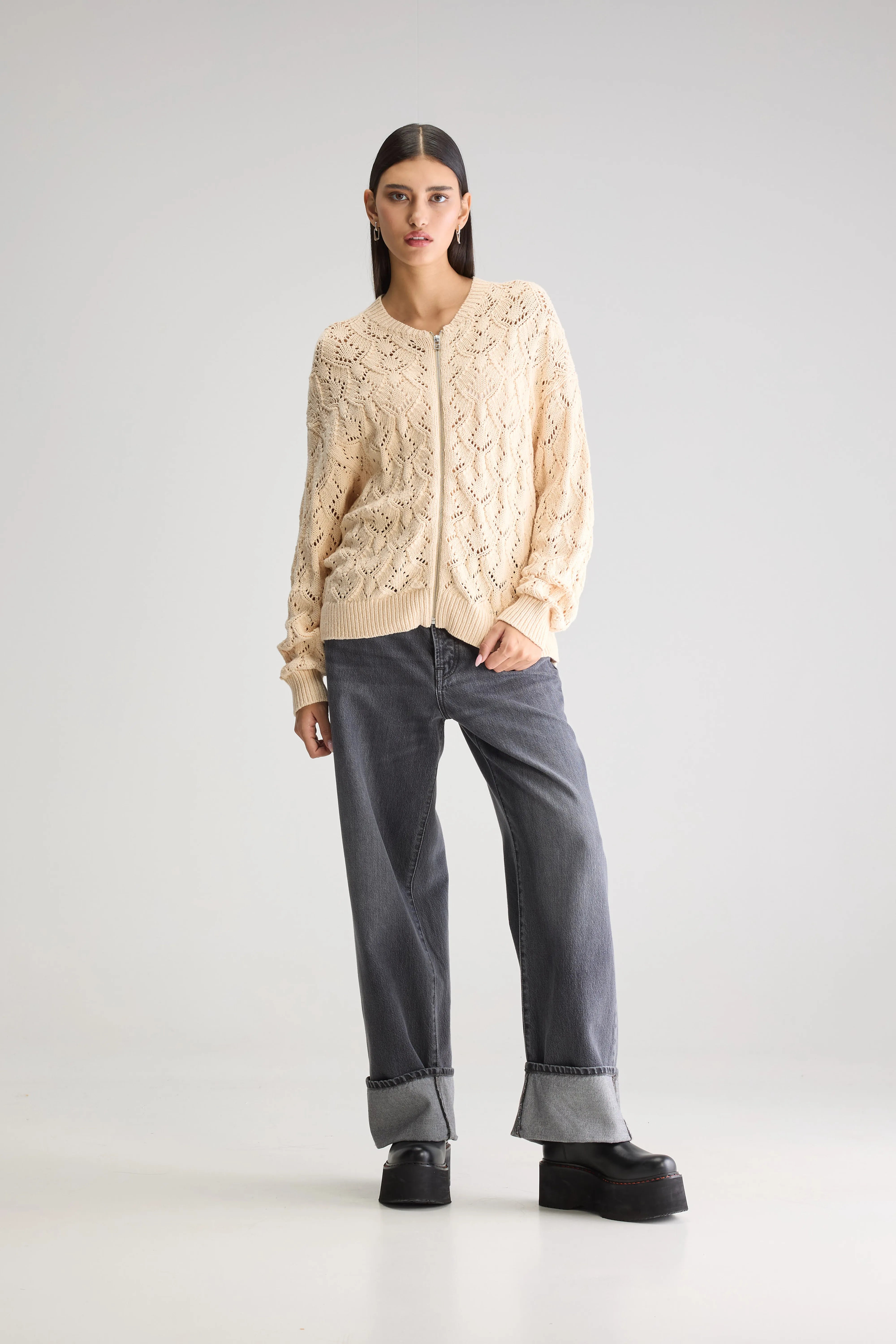 Cardigan Zippé Allady - Ivory Pour Femme | Bellerose
