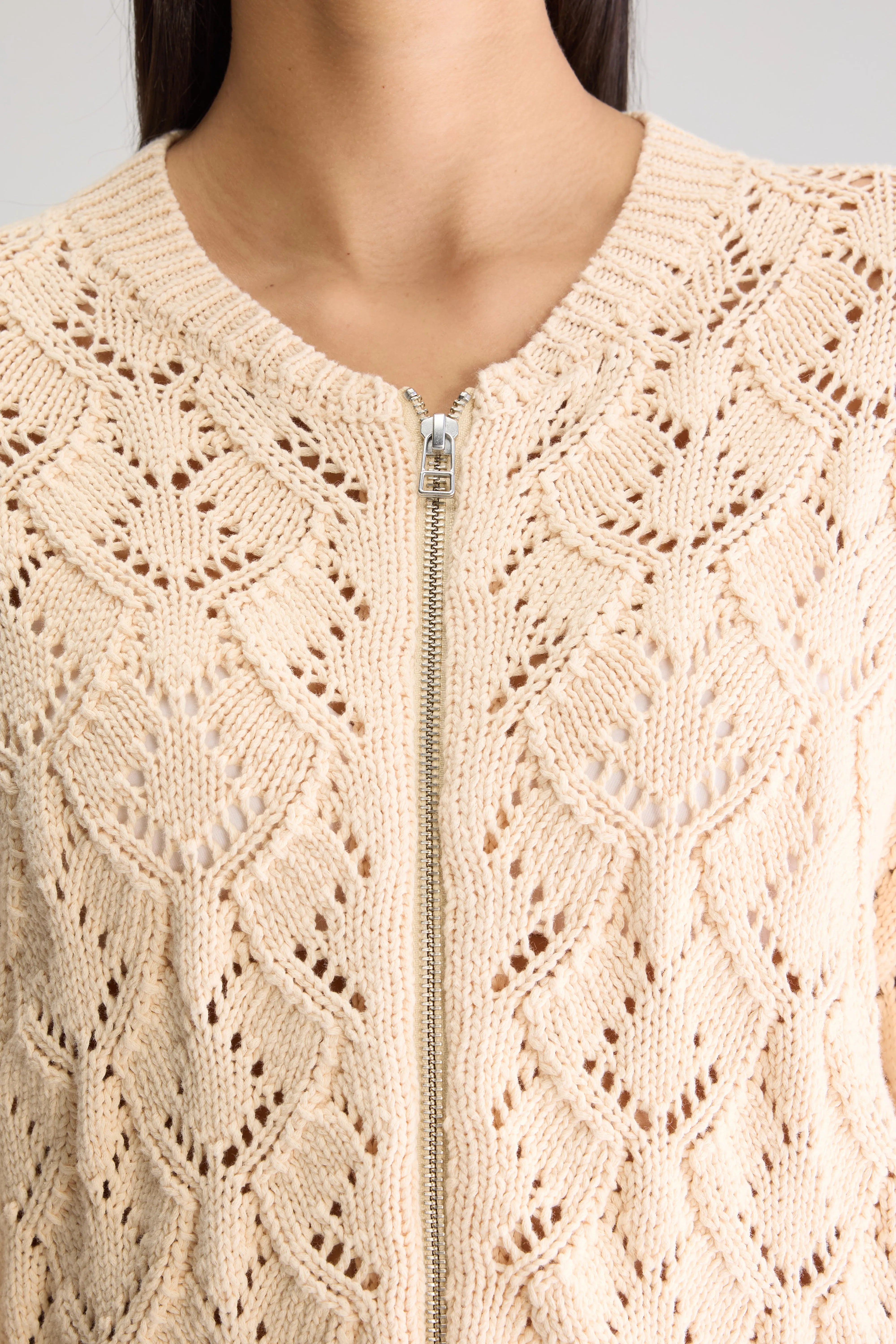 Allady zipped cardigan (251 / W / IVORY)