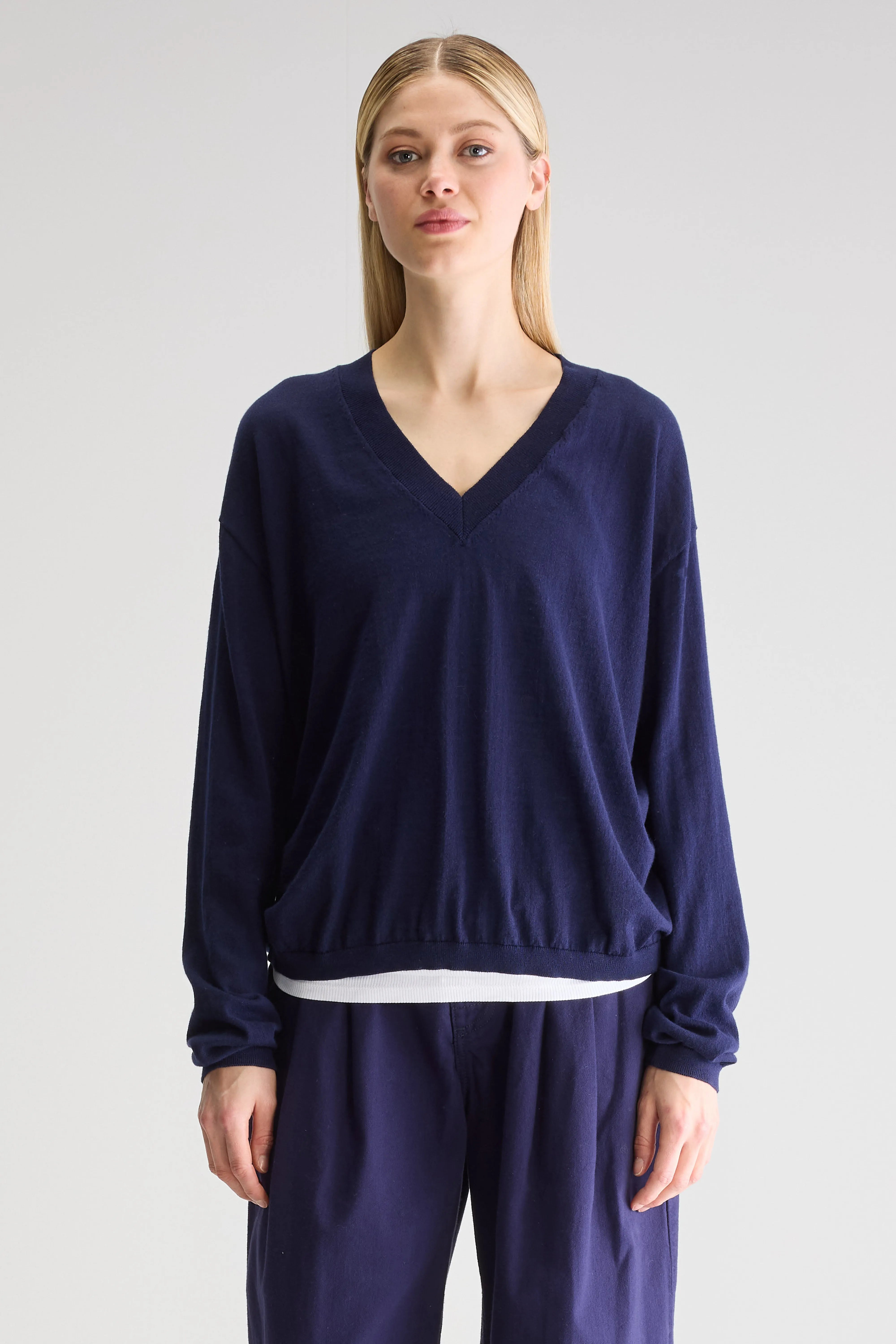 Alima V-neck Sweater - Ink For Women | Bellerose