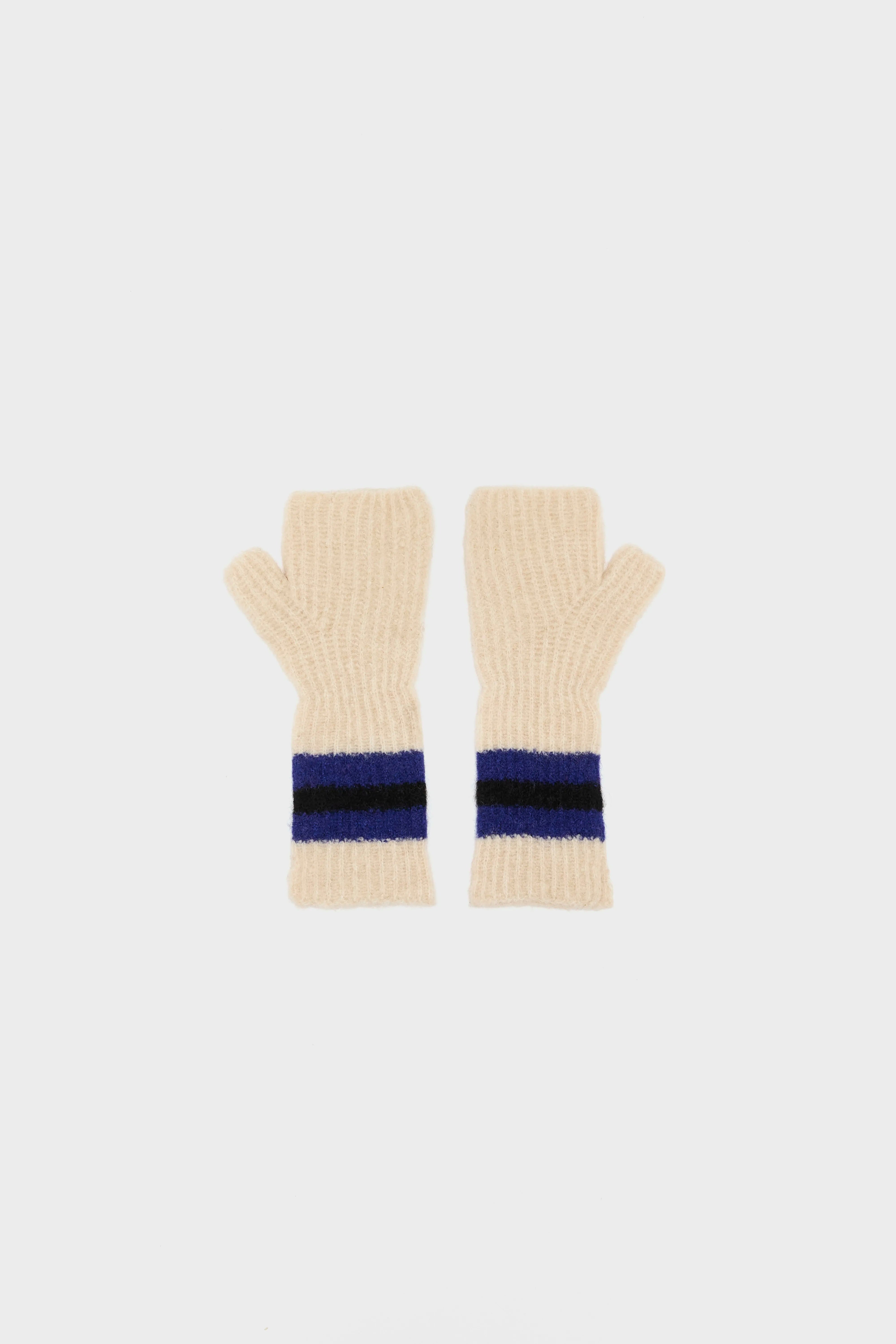 Dercam Fingerless Mittens - Ballerine / Iris bloom / Off black For Women | Bellerose