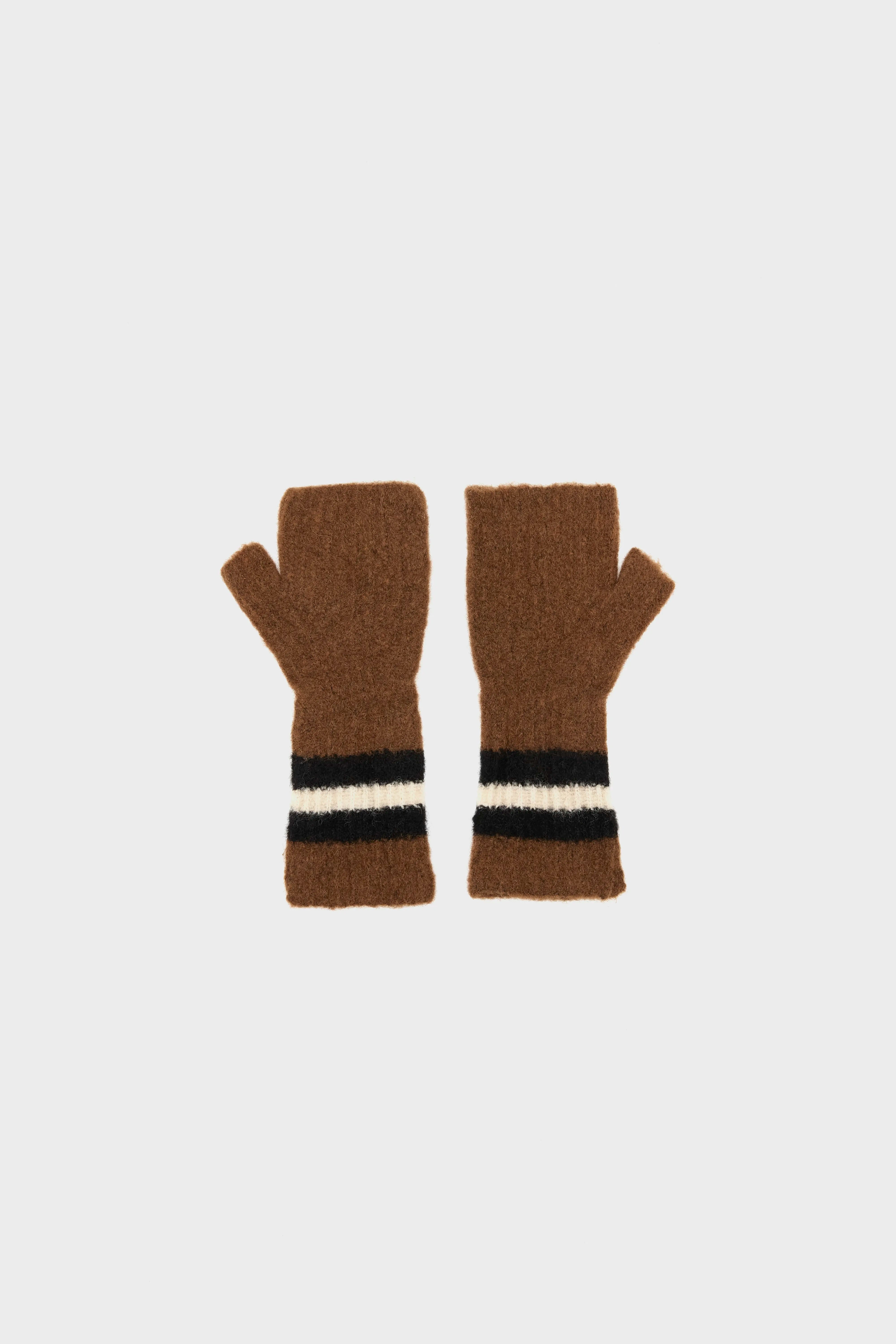 Dercam Fingerless Mittens - Ballerine / Bison / Off black For Women | Bellerose