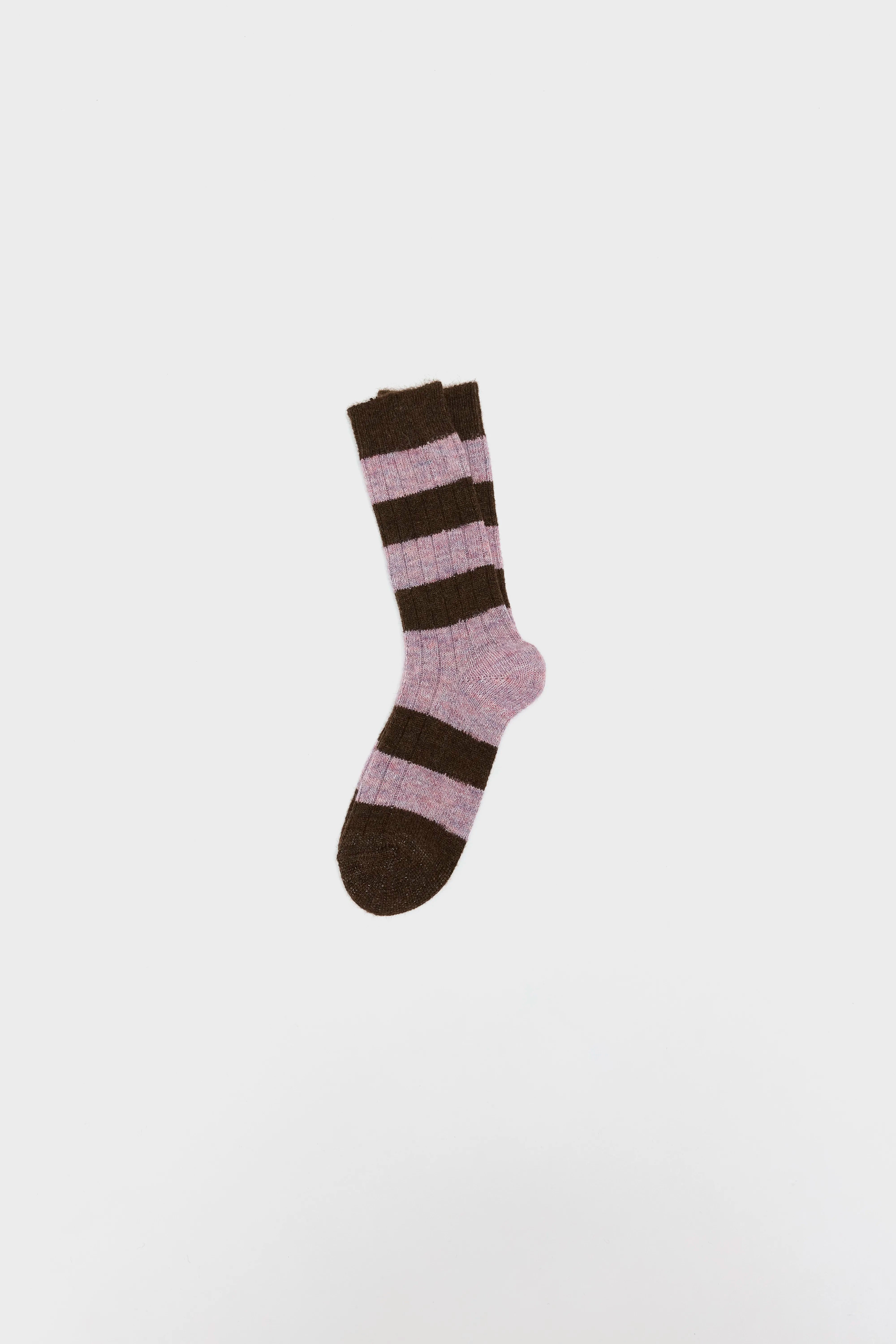 Chaussettes Rayées Bineau - Chestnut / Orchid Pour Femme | Bellerose