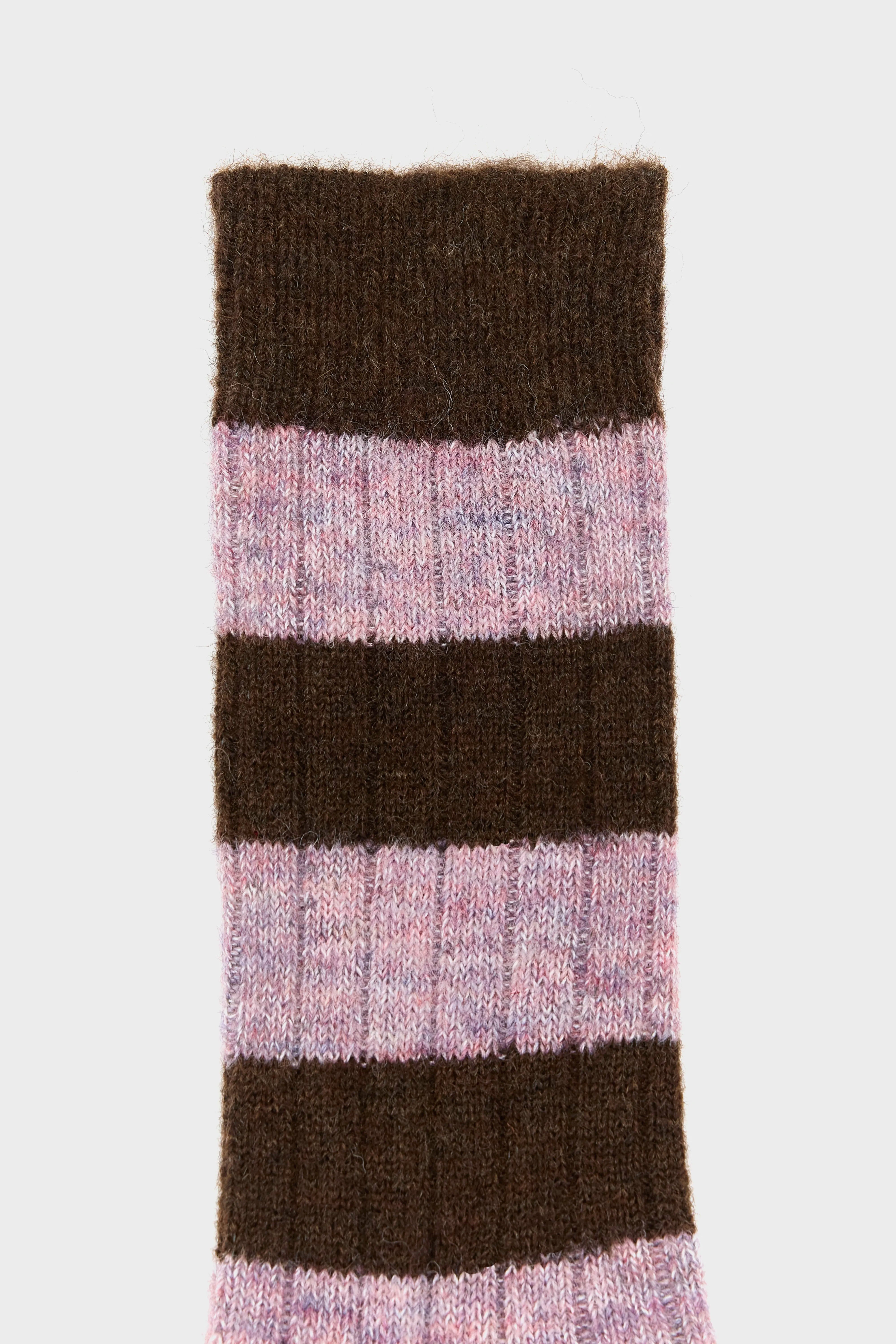 Chaussettes Rayées Bineau - Chestnut / Orchid Pour Femme | Bellerose