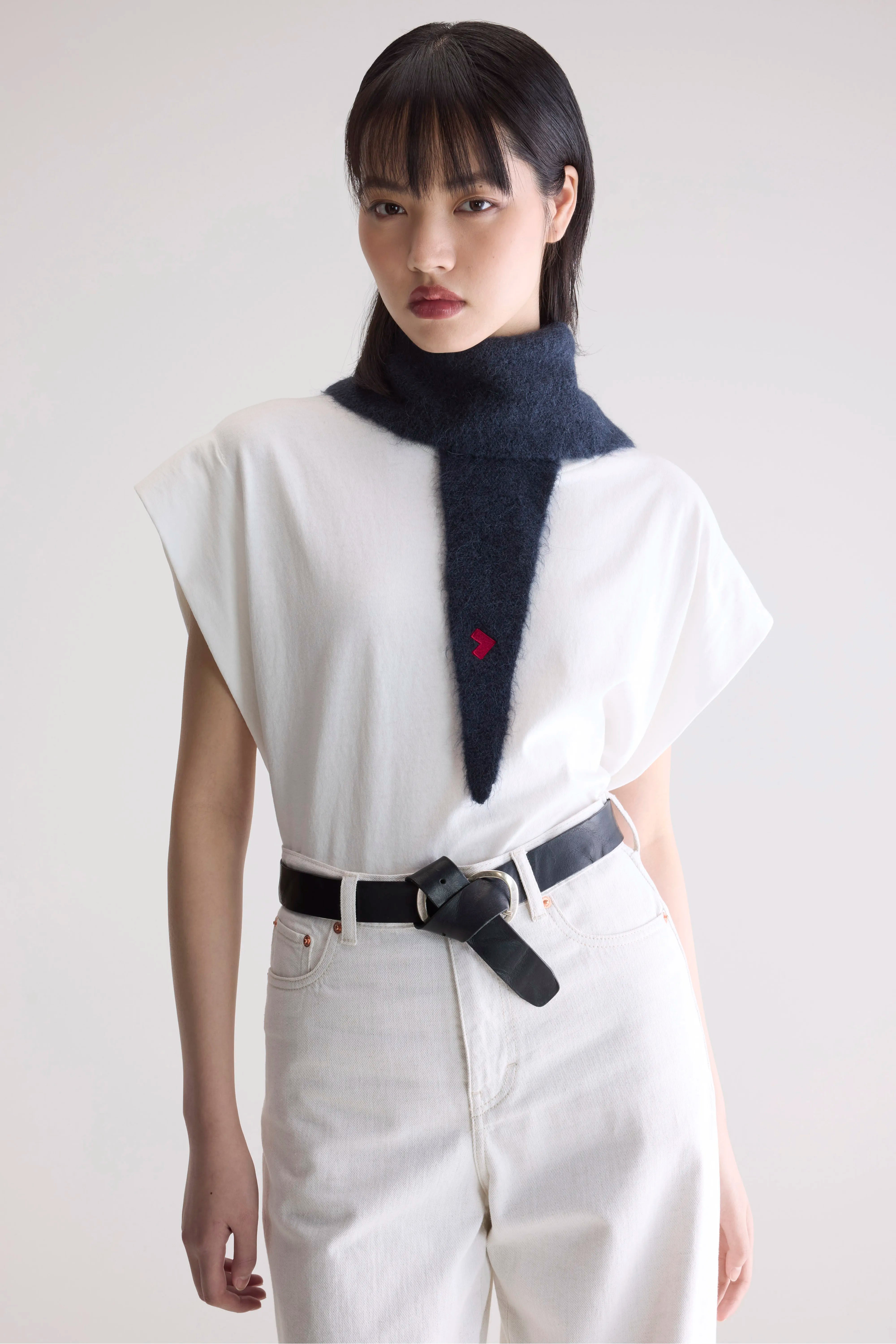 Darcol Driehoekige Sjaal - Navy / Poppy Voor Dames | Bellerose