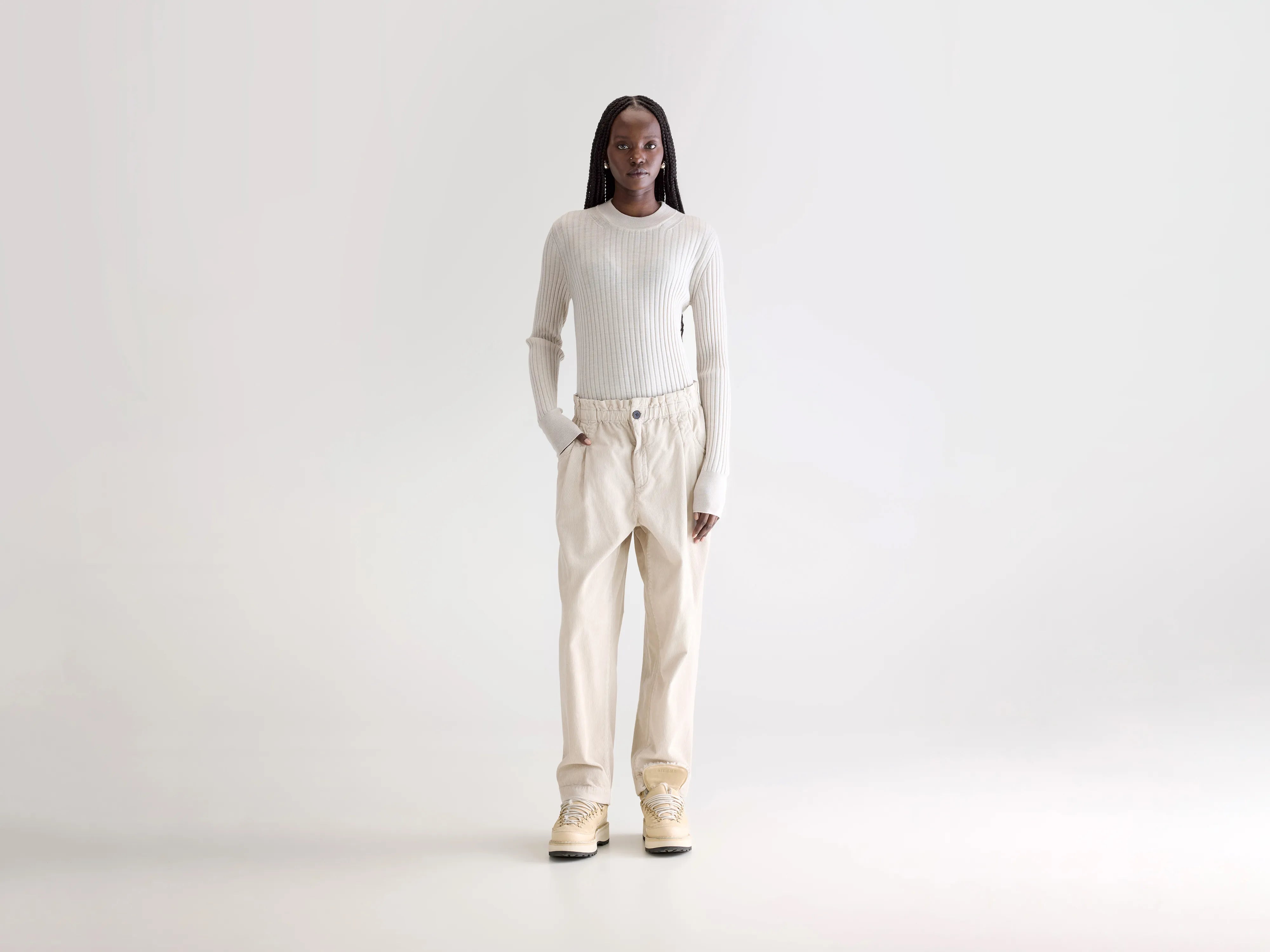 Pantalon paperbag Winona (252 / W / STONE)
