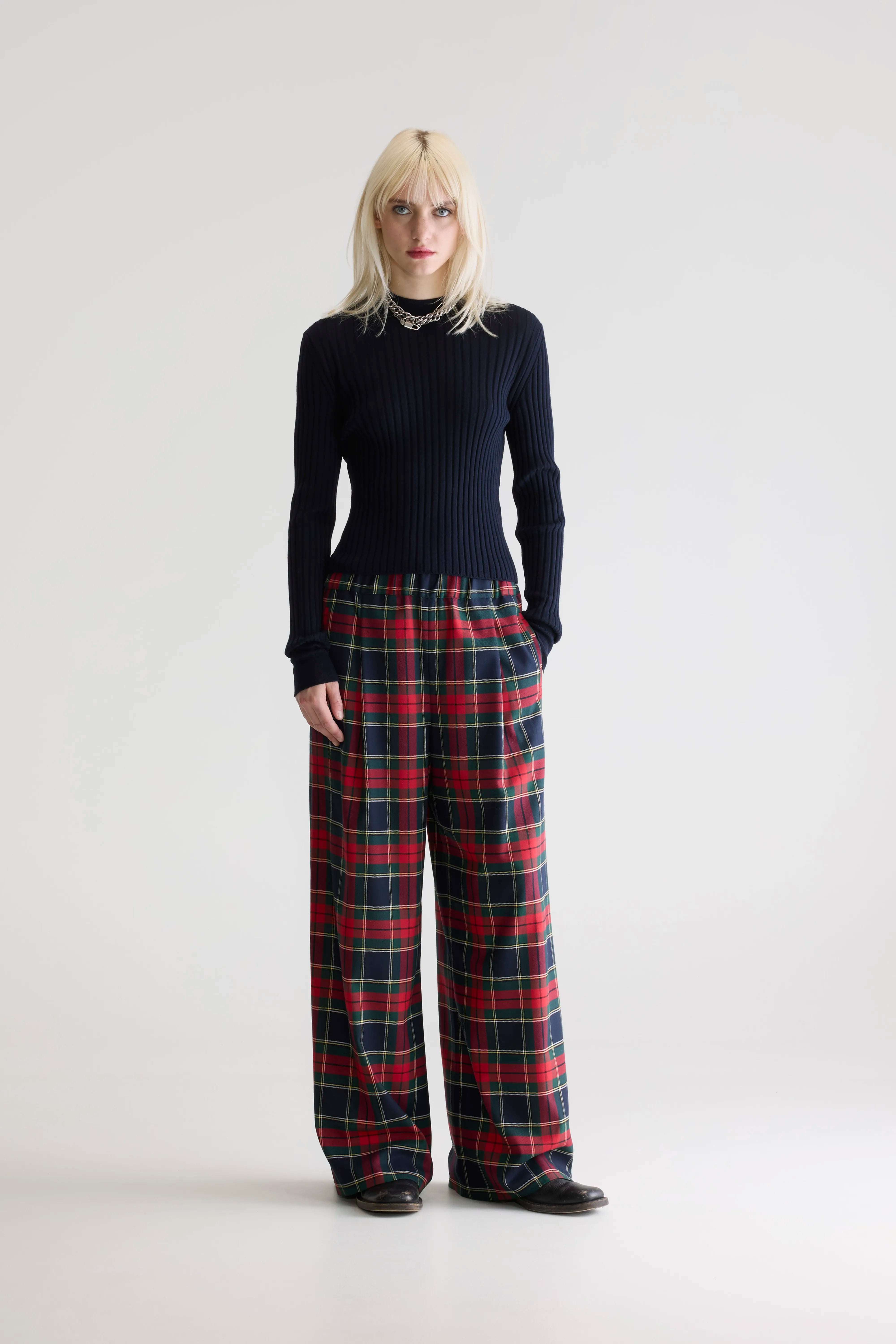 Vespa Wide Trousers - Check b For Women | Bellerose