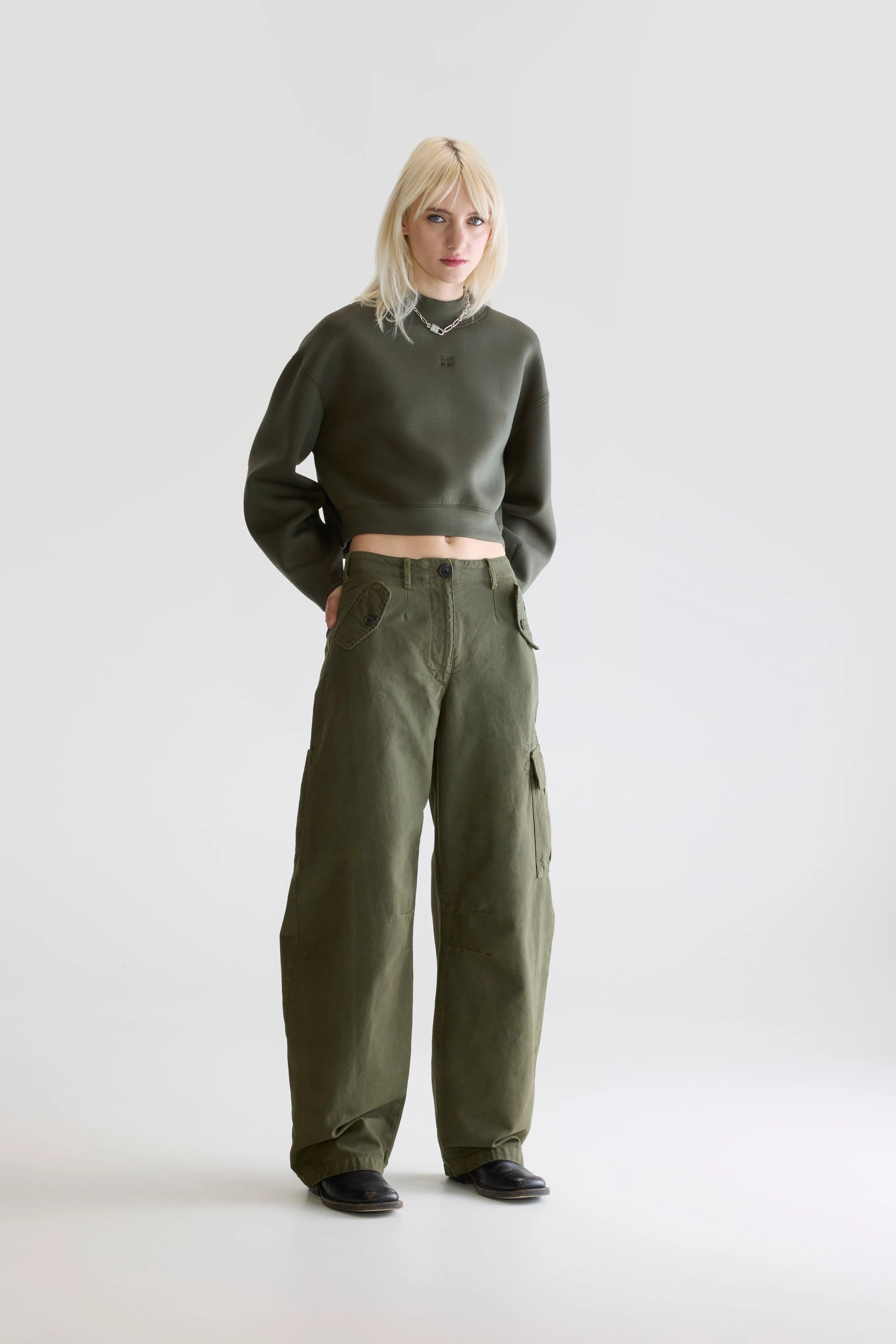 Piazza Relaxed Trousers - Olive For Women | Bellerose