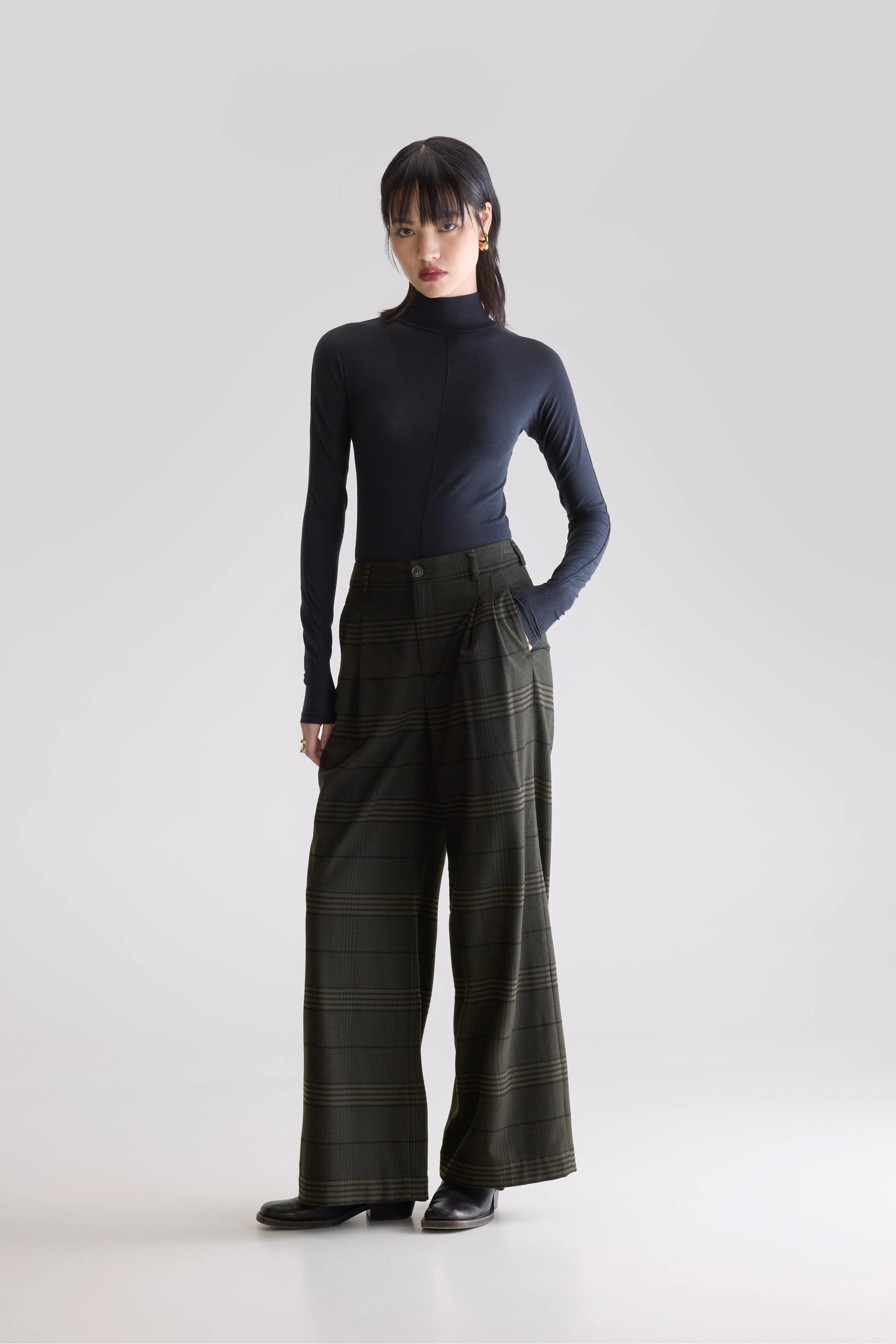 Volkert Wide Tailored Trousers - Check a For Women | Bellerose