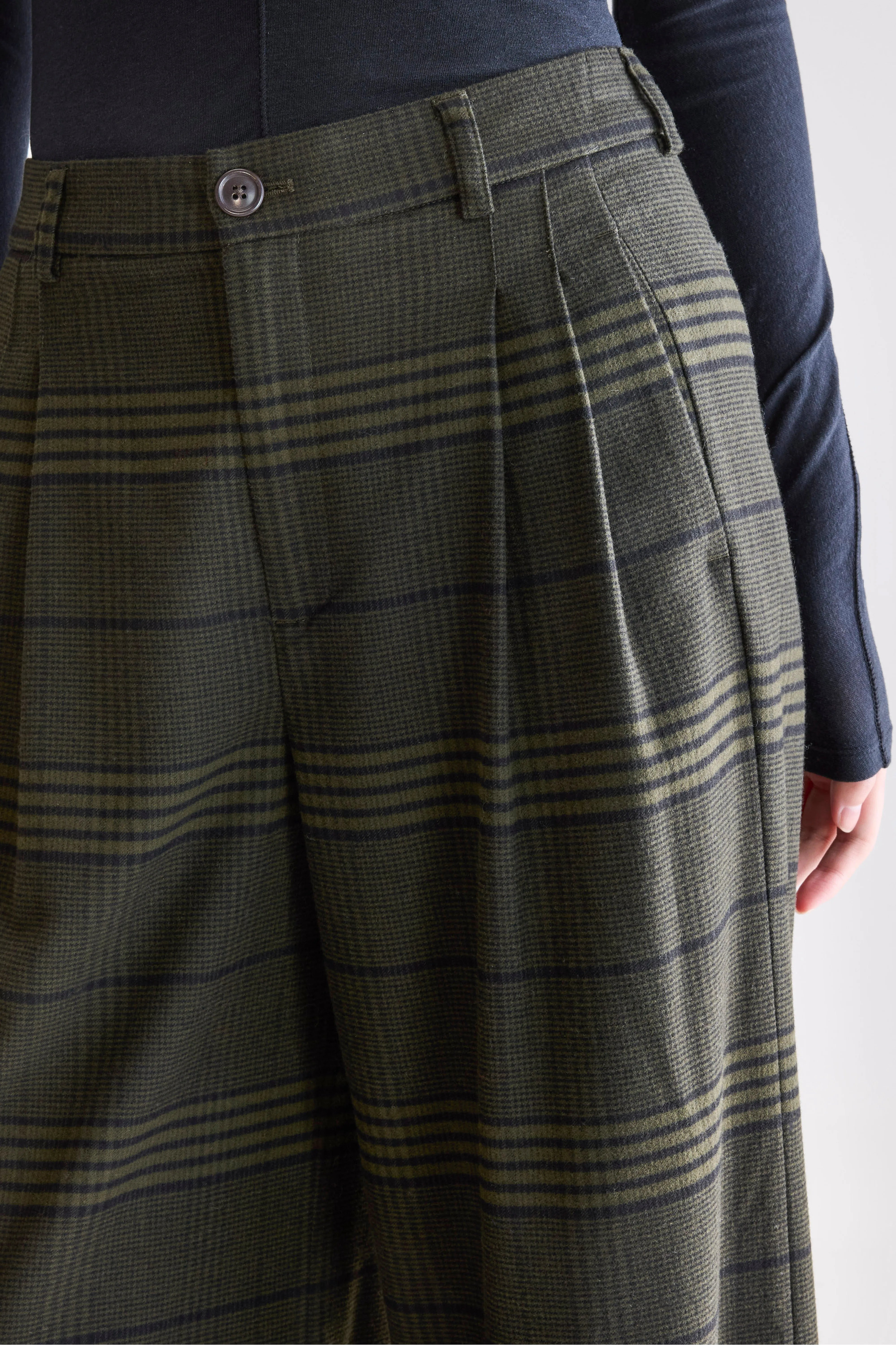 Volkert wijde hoge taille broek (252 / W / CHECK A)