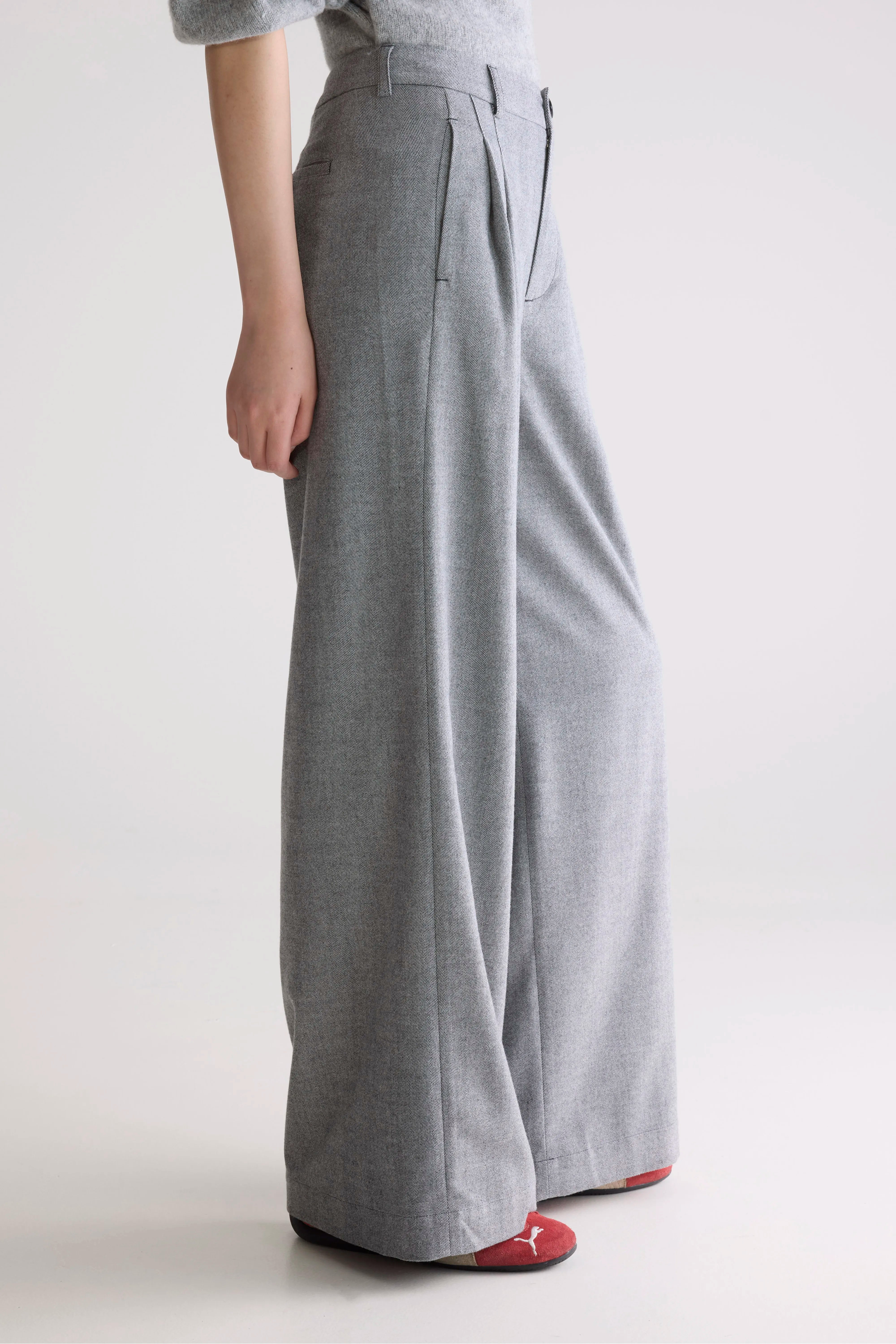 Volkert Wide Tailored Trousers - Mid grey For Women | Bellerose