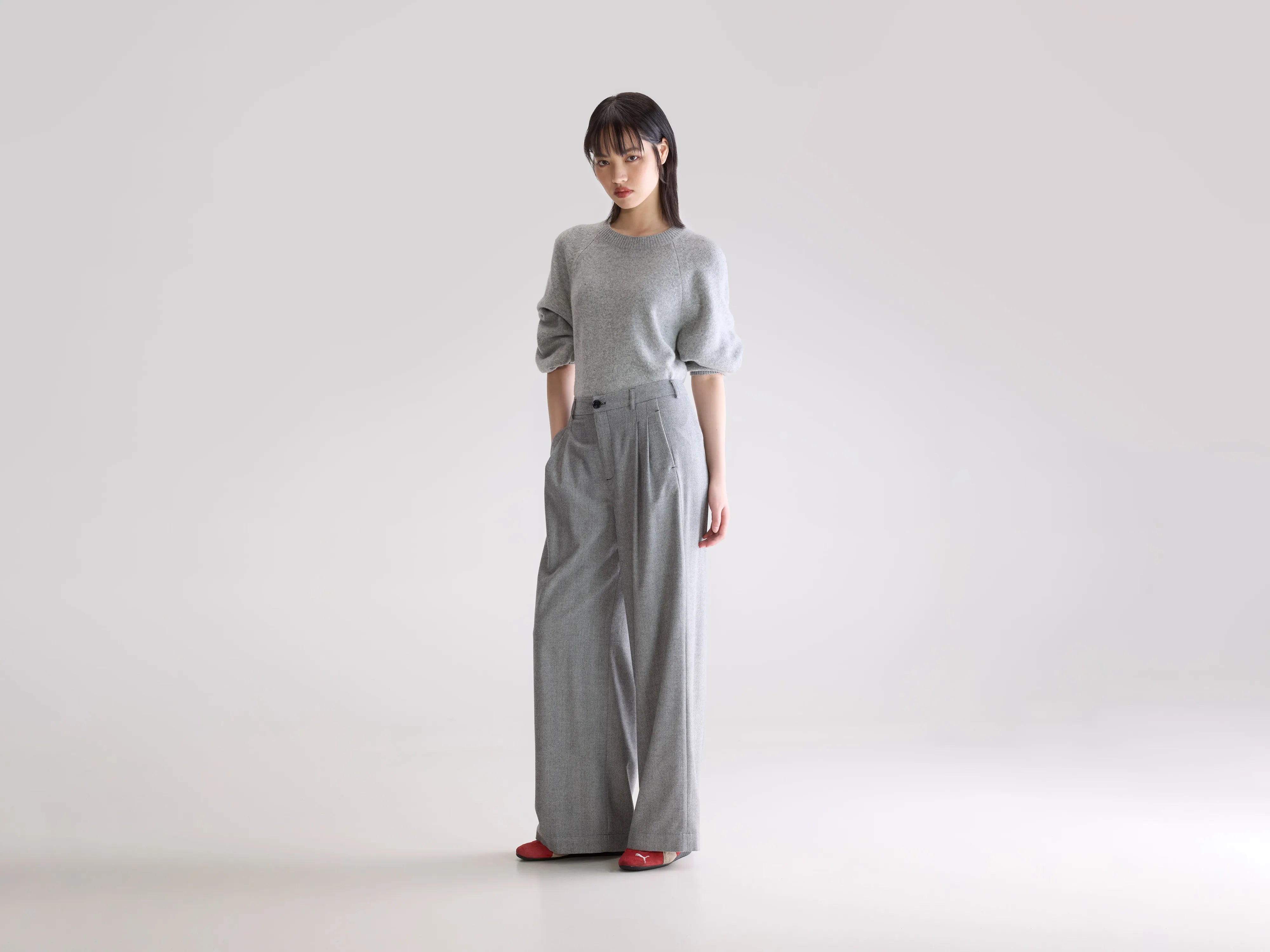Volkert wide tailored trousers (252 / W / MID GREY)