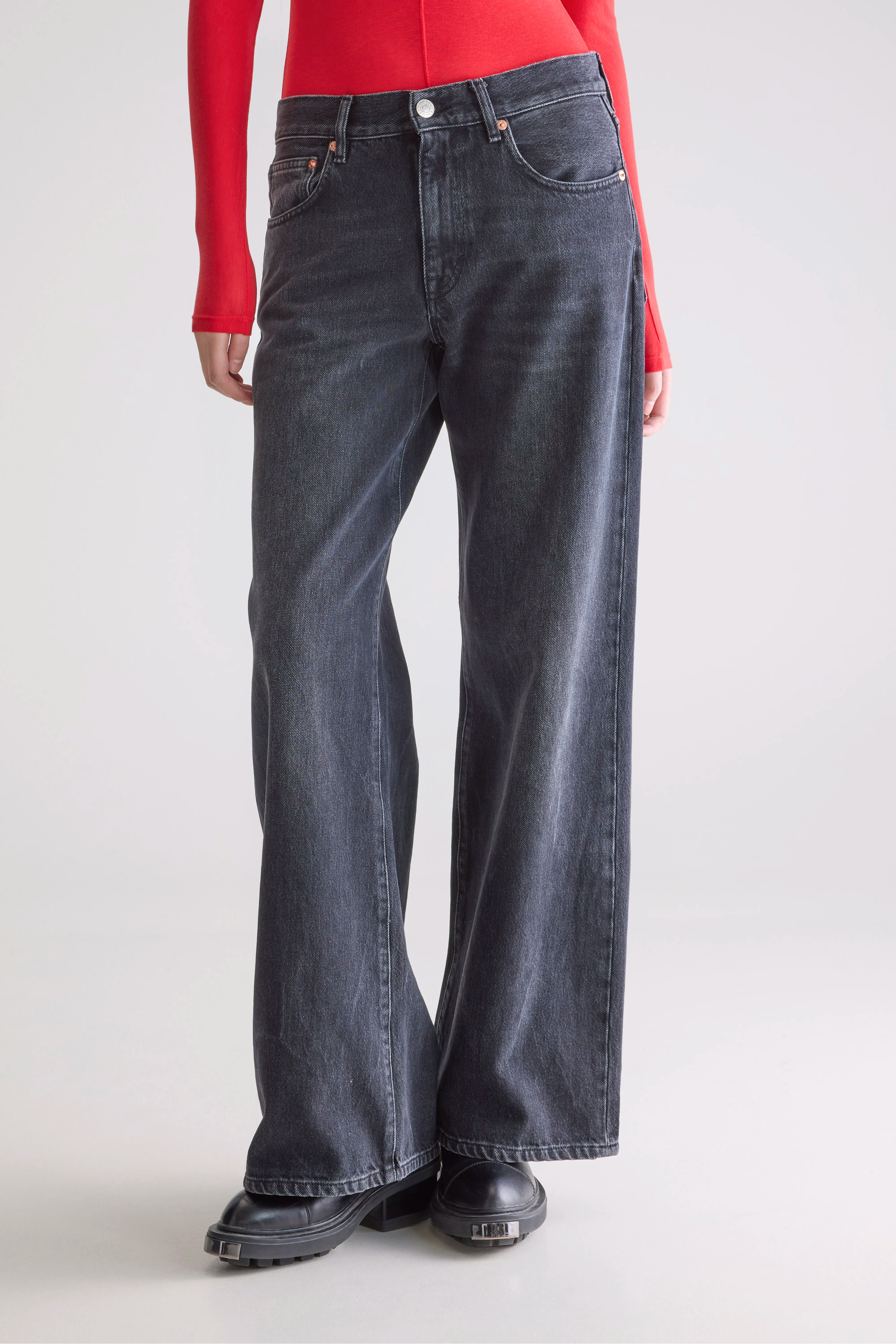 Denim N. 97 Wide Jeans - Used black For Women | Bellerose