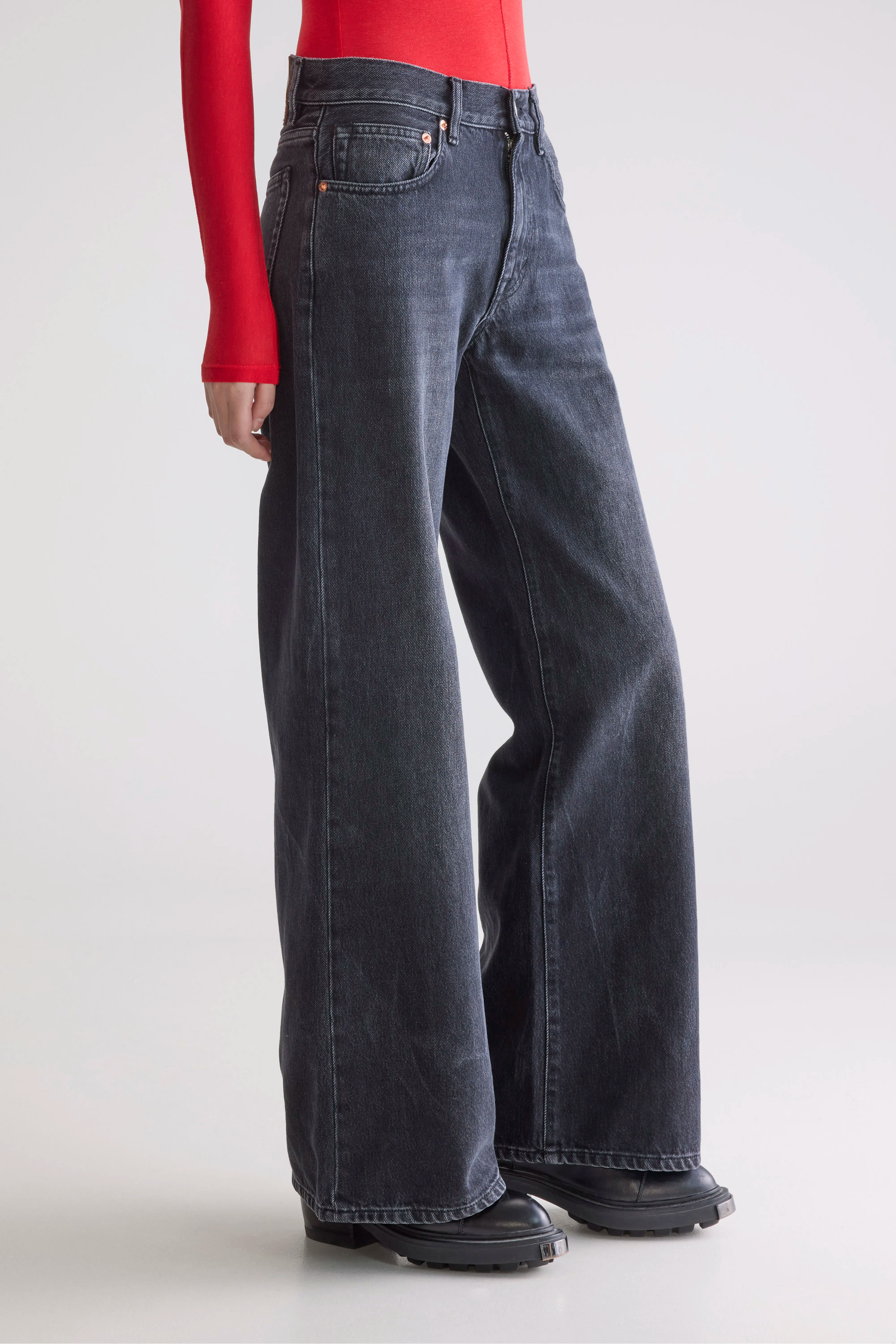 Denim N. 97 Wide Jeans - Used black For Women | Bellerose