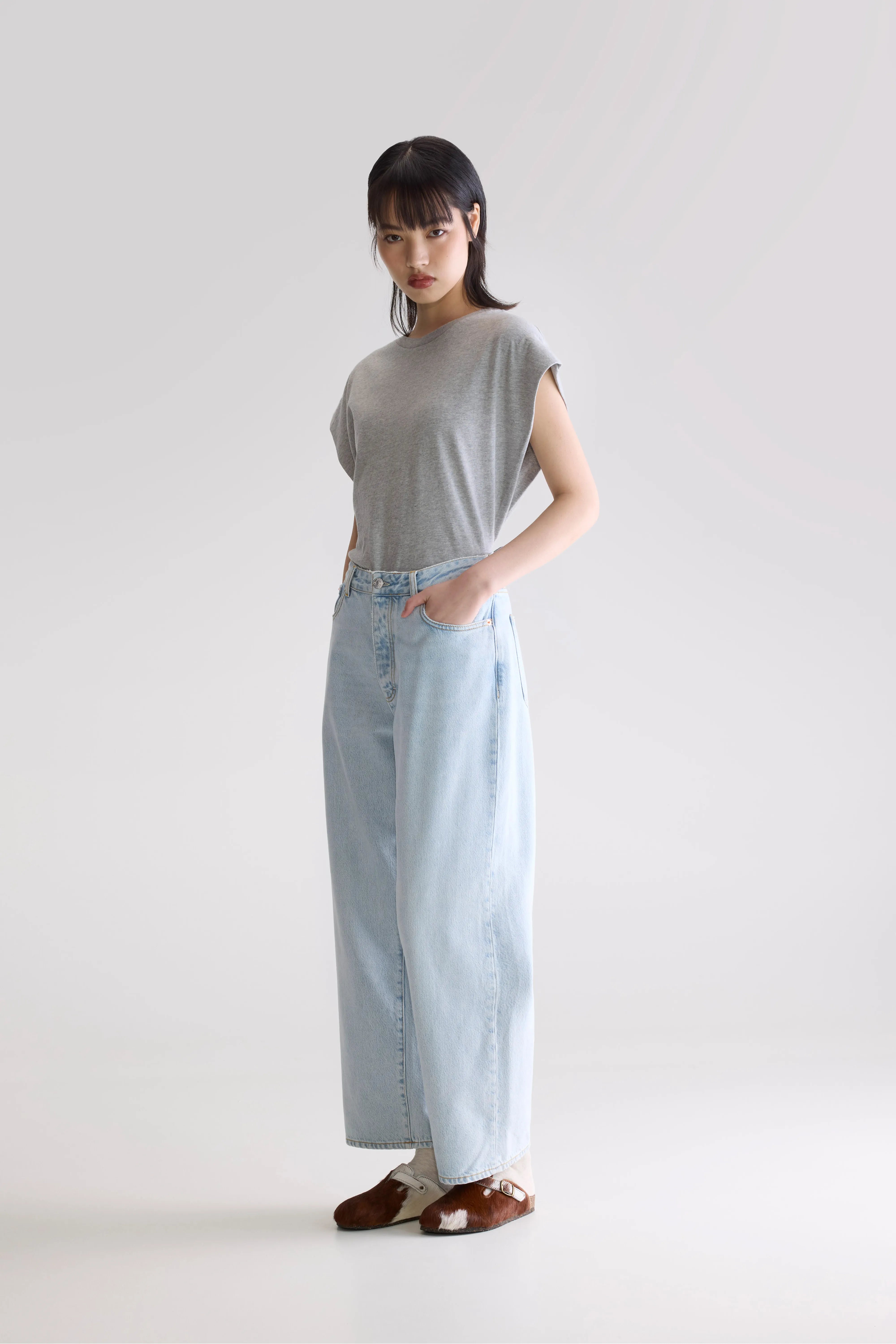 Denim N. 66 Wide Jeans - Used lt blue For Women | Bellerose