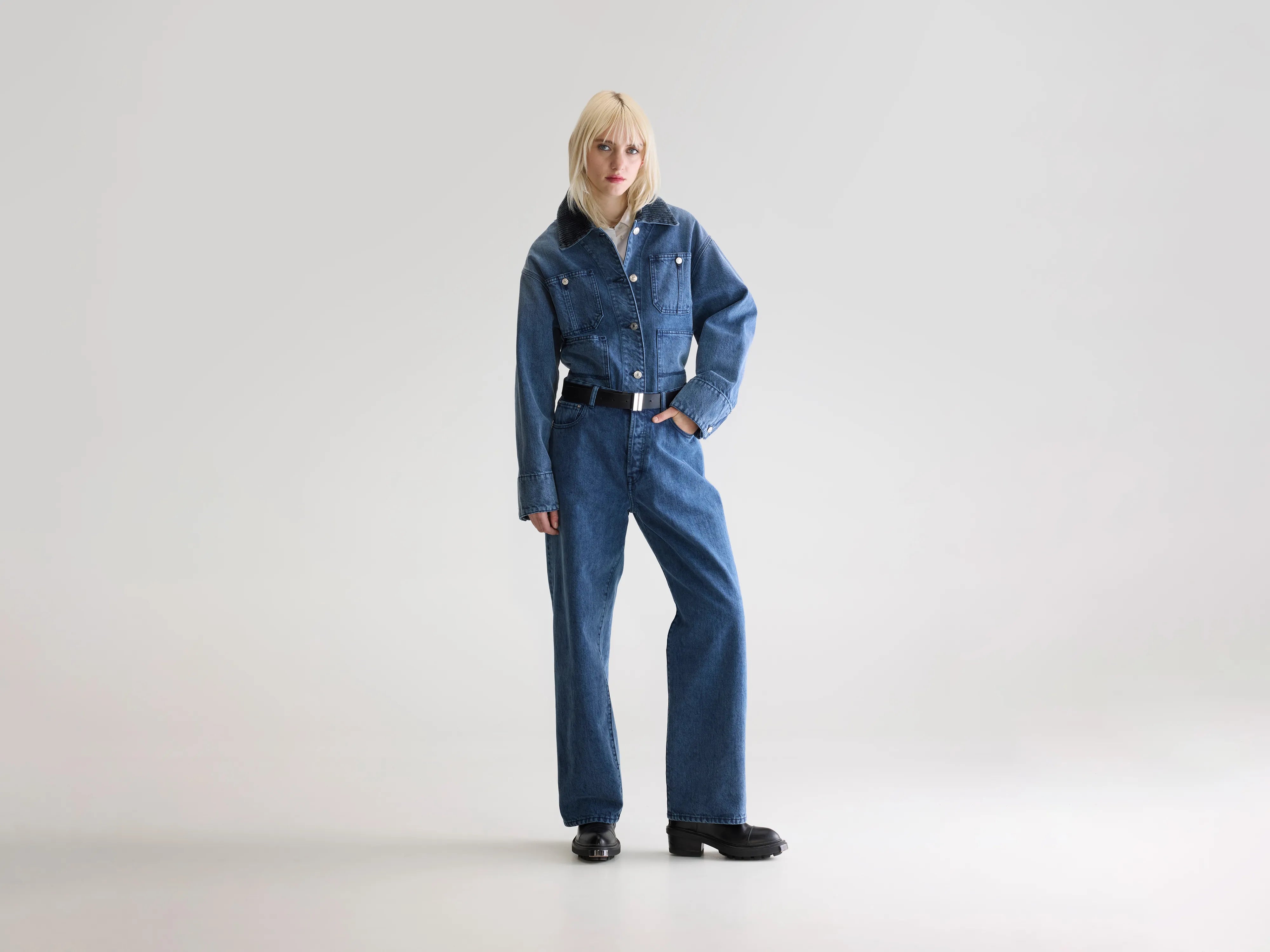 Denim N. 66 wijde jeans (252 / W / BLUE SNOW)