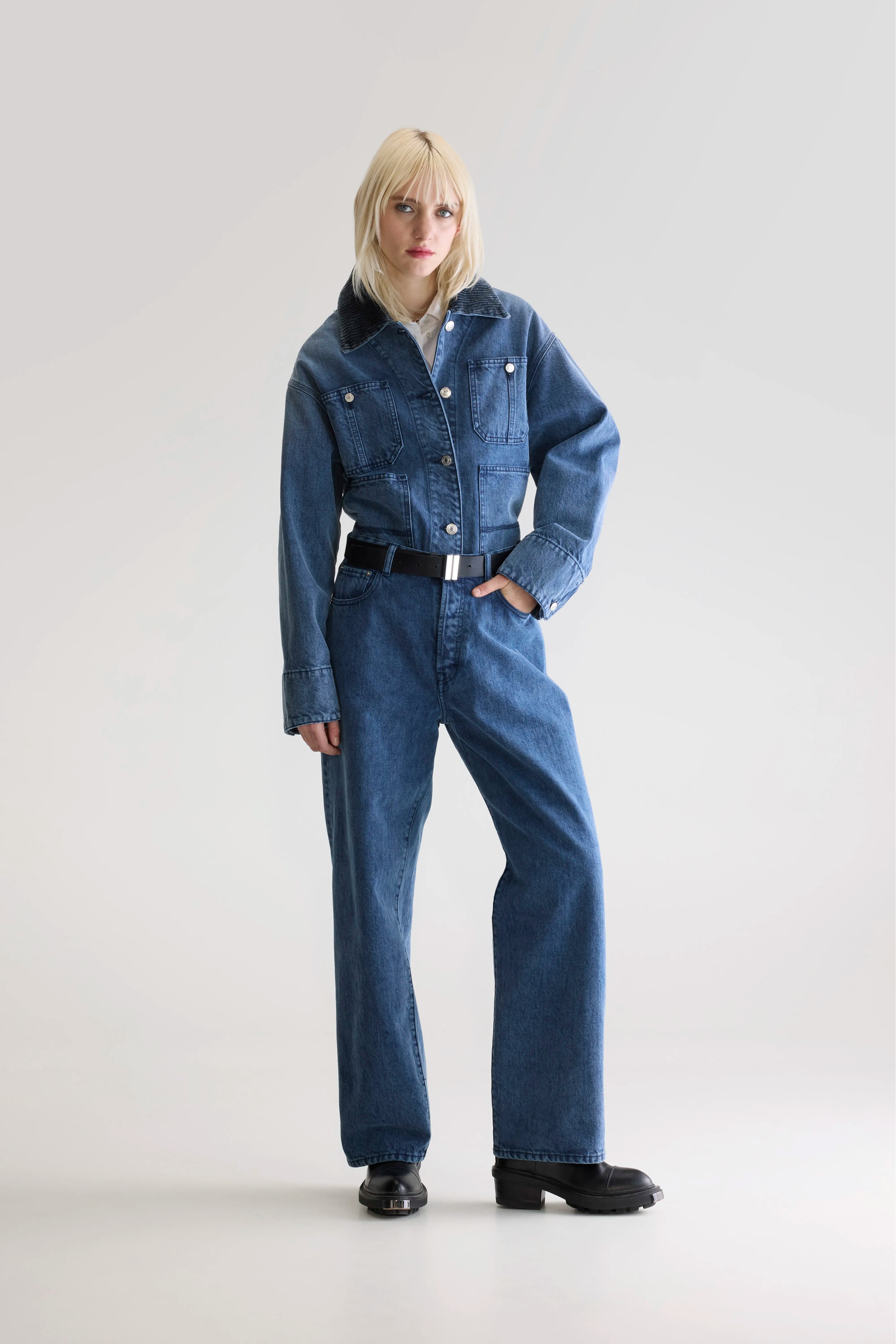 Denim N. 66 Wide Jeans - Blue snow For Women | Bellerose