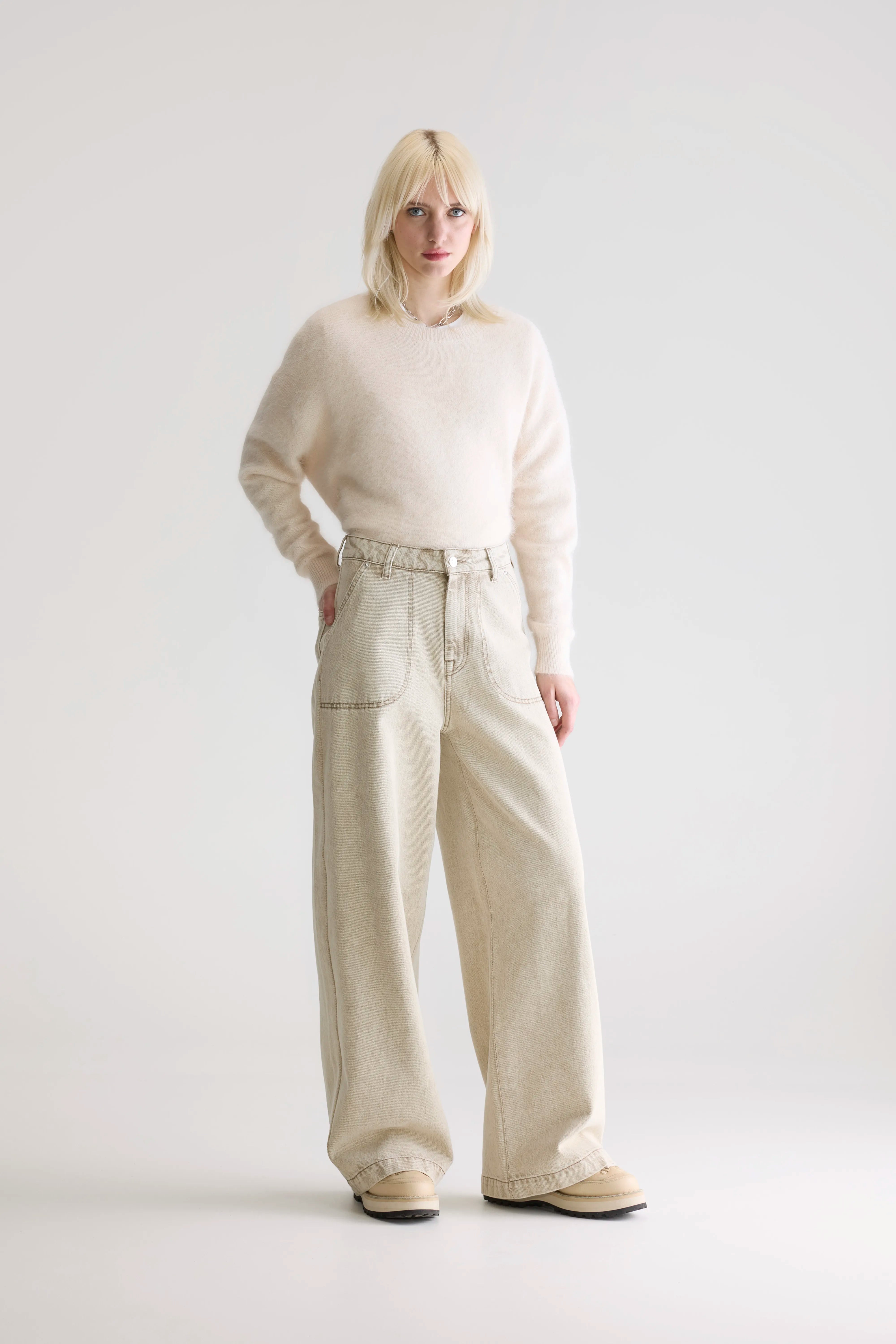 Denim N. 62 Wijde Jeans - Beige snow Voor Dames | Bellerose