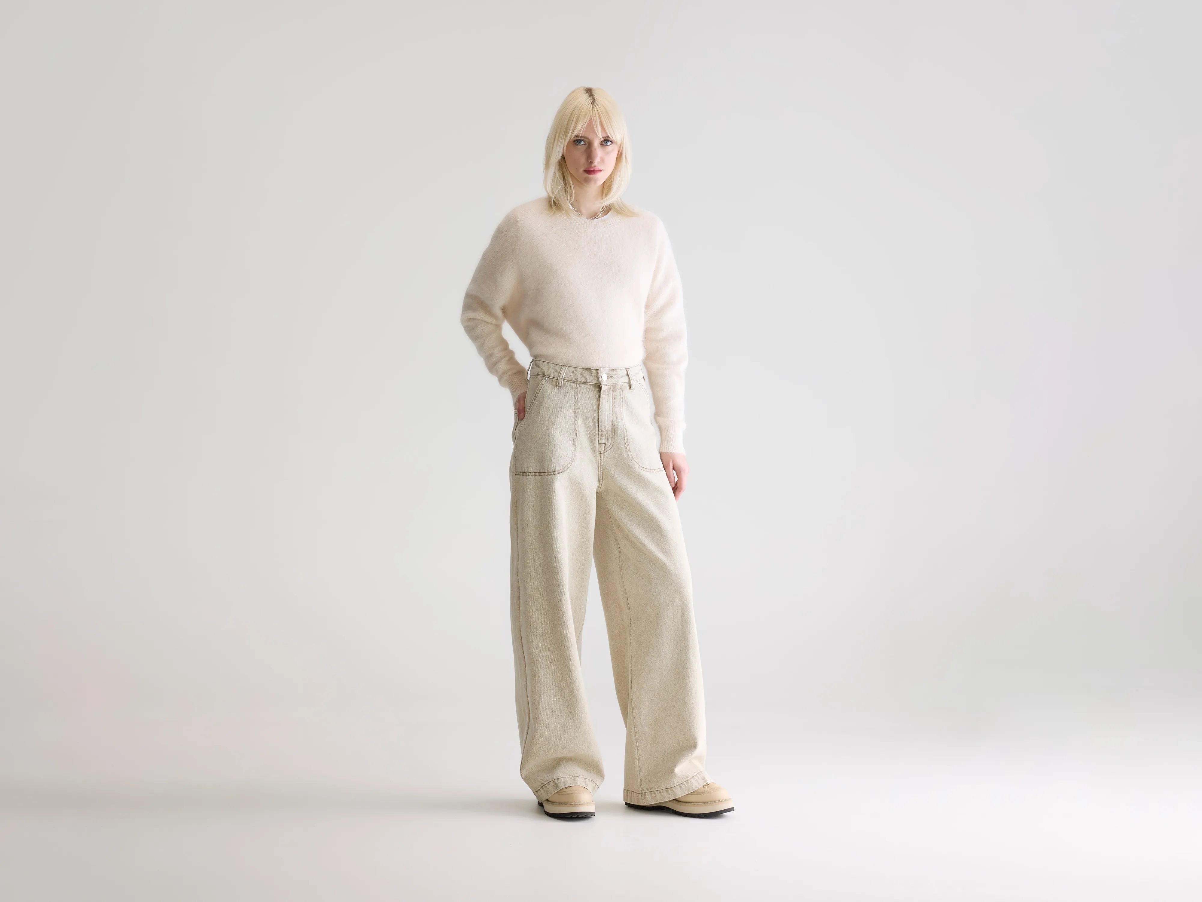 Denim N. 62 wide jeans (252 / W / BEIGE SNOW)