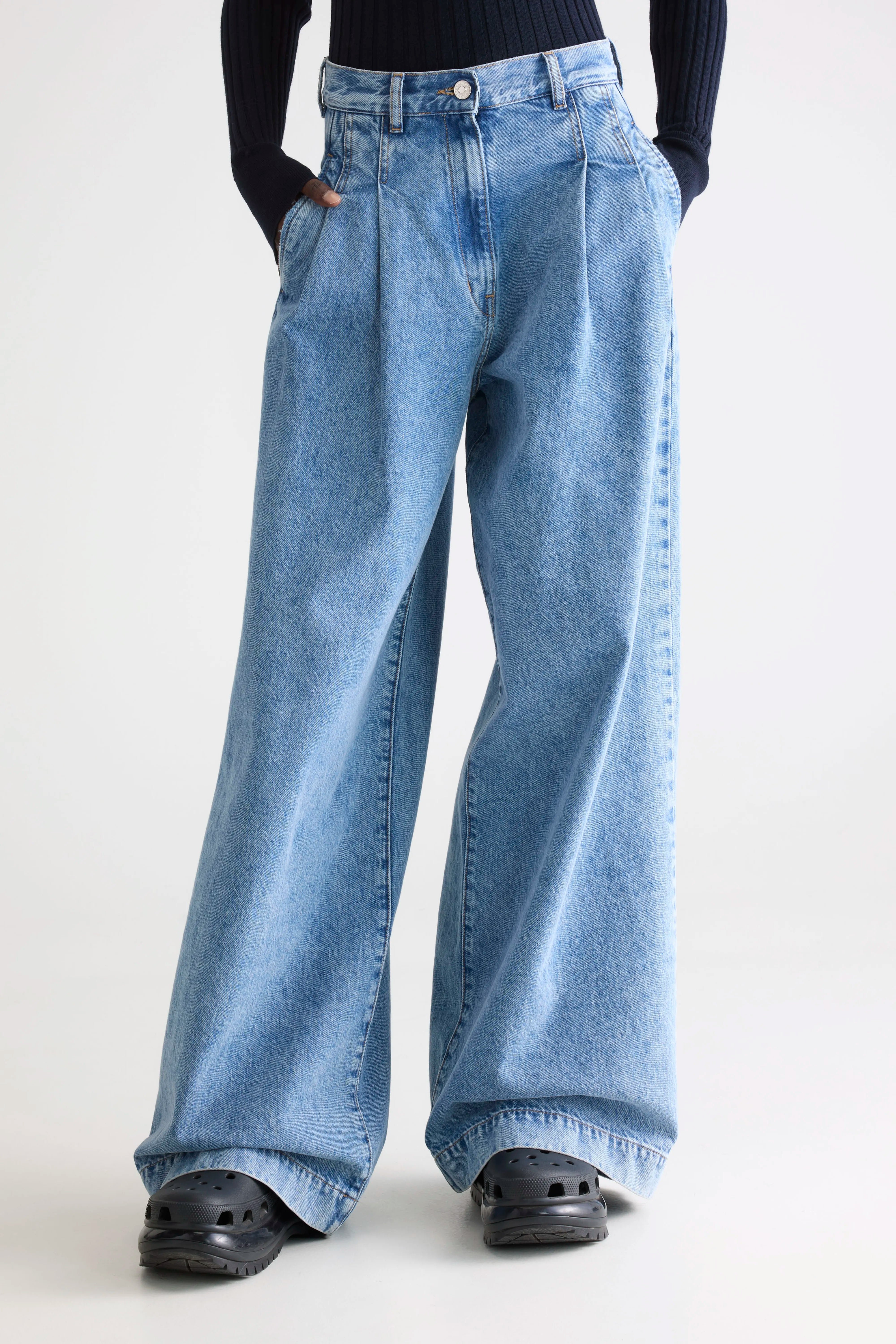 Denim N. 74 Super Wijde Jeans - Stone blue Voor Dames | Bellerose