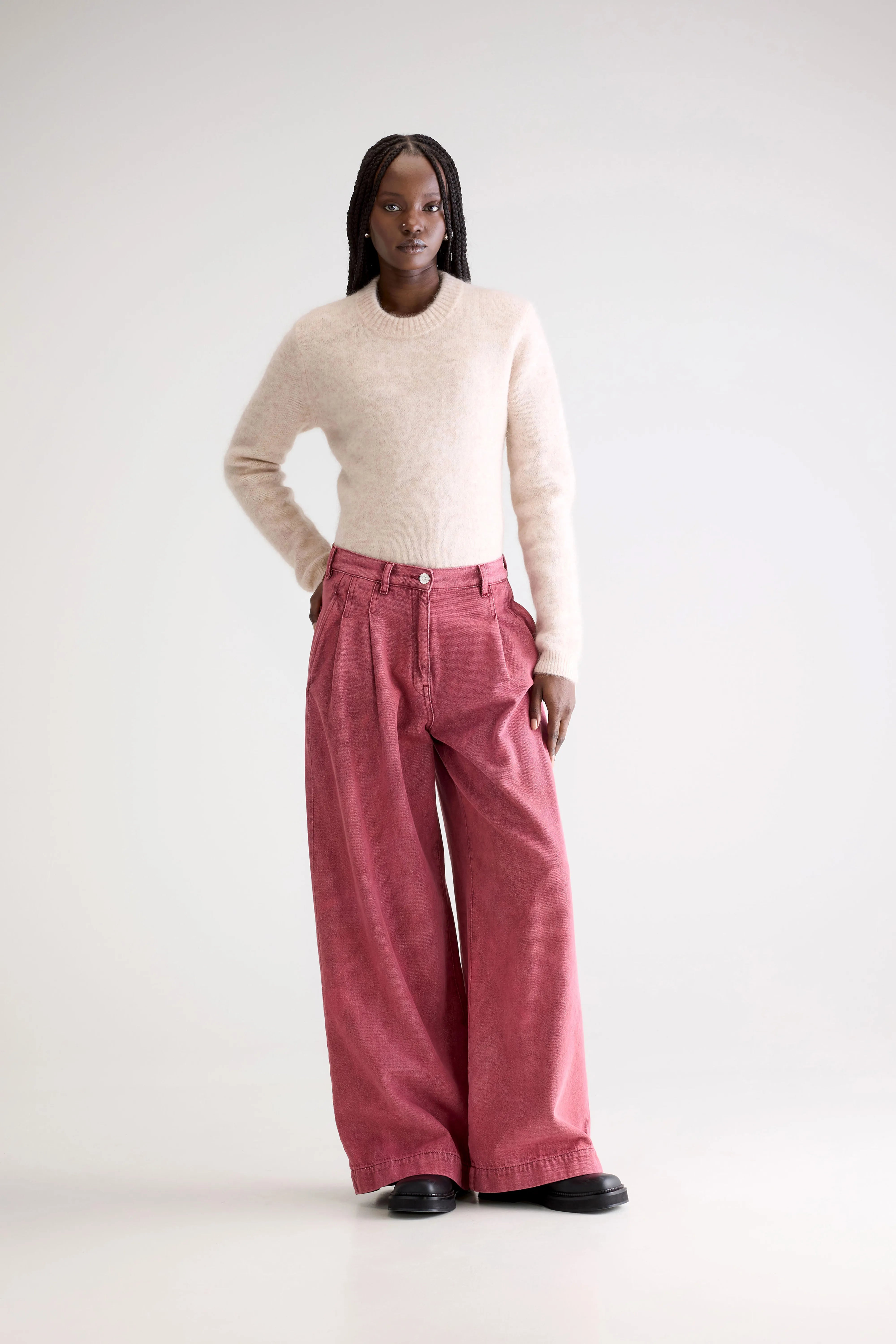 Denim N. 74 super-wide jeans (252 / W / WINE STONE)