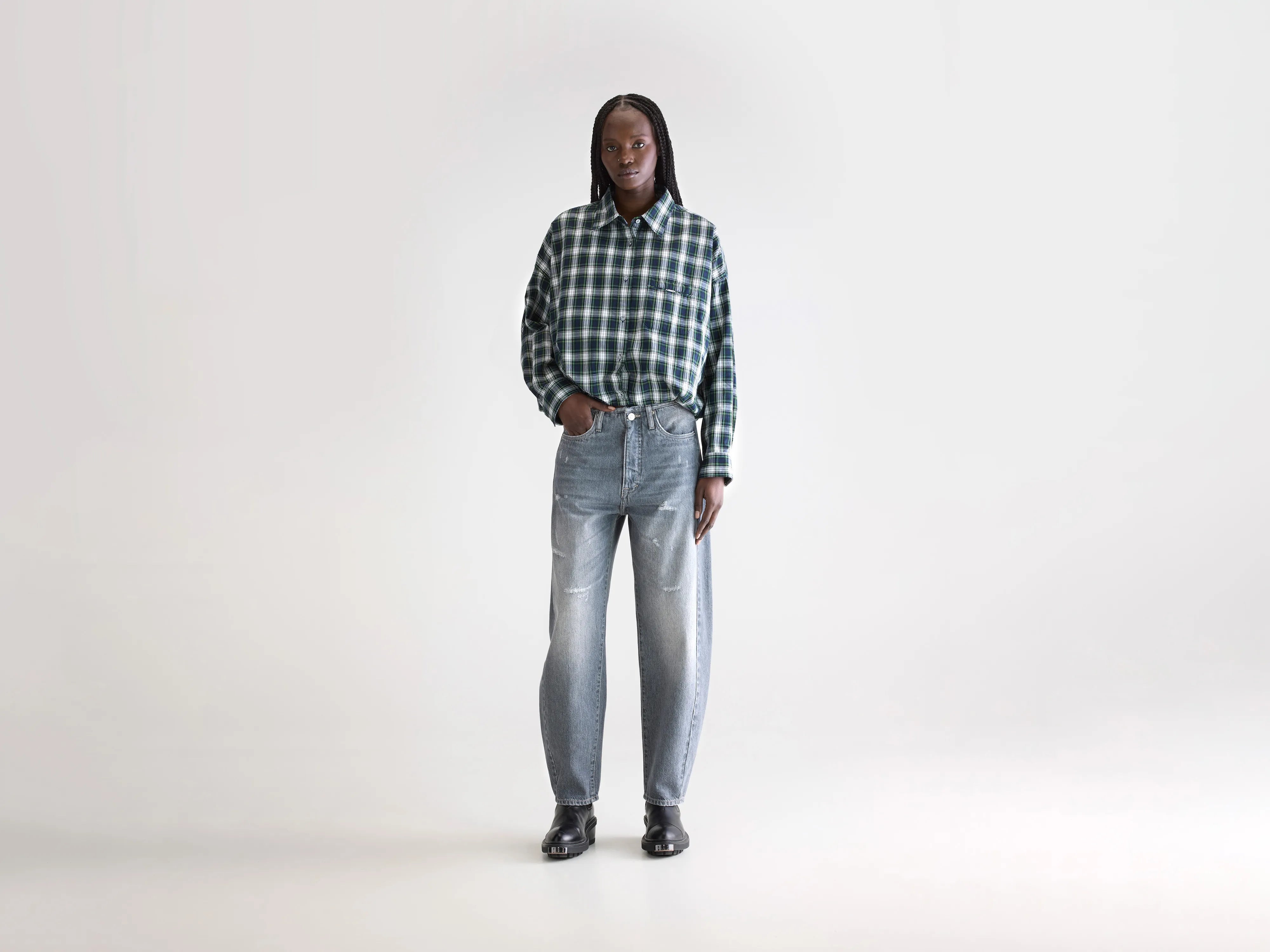 Denim N. 55 wijde jeans (252 / W / USED GREY)