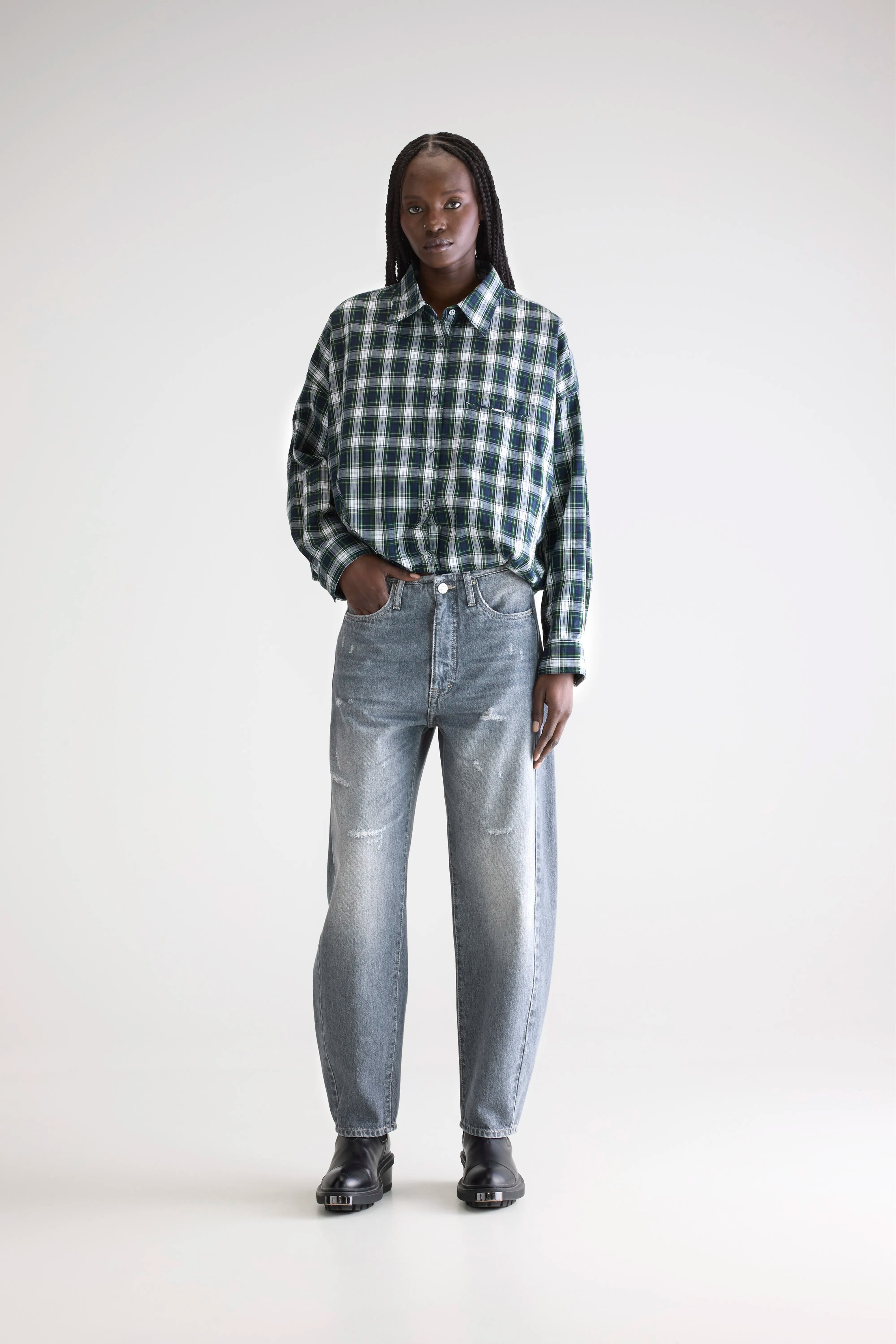 Denim N. 55 Wijde Jeans - USED GREY Voor Dames | Bellerose