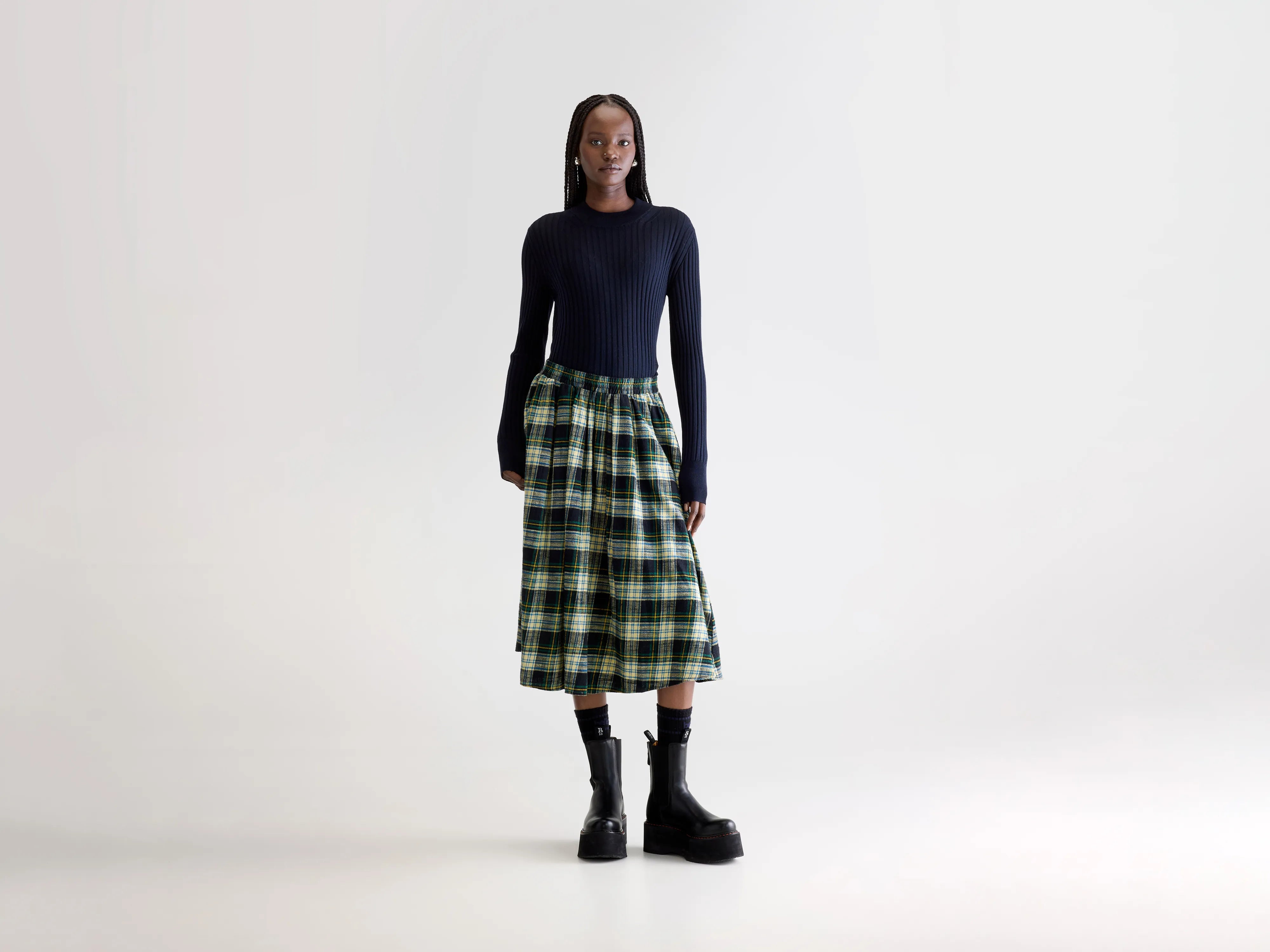 Woogie midi a-line skirt (252 / W / CHECK A)