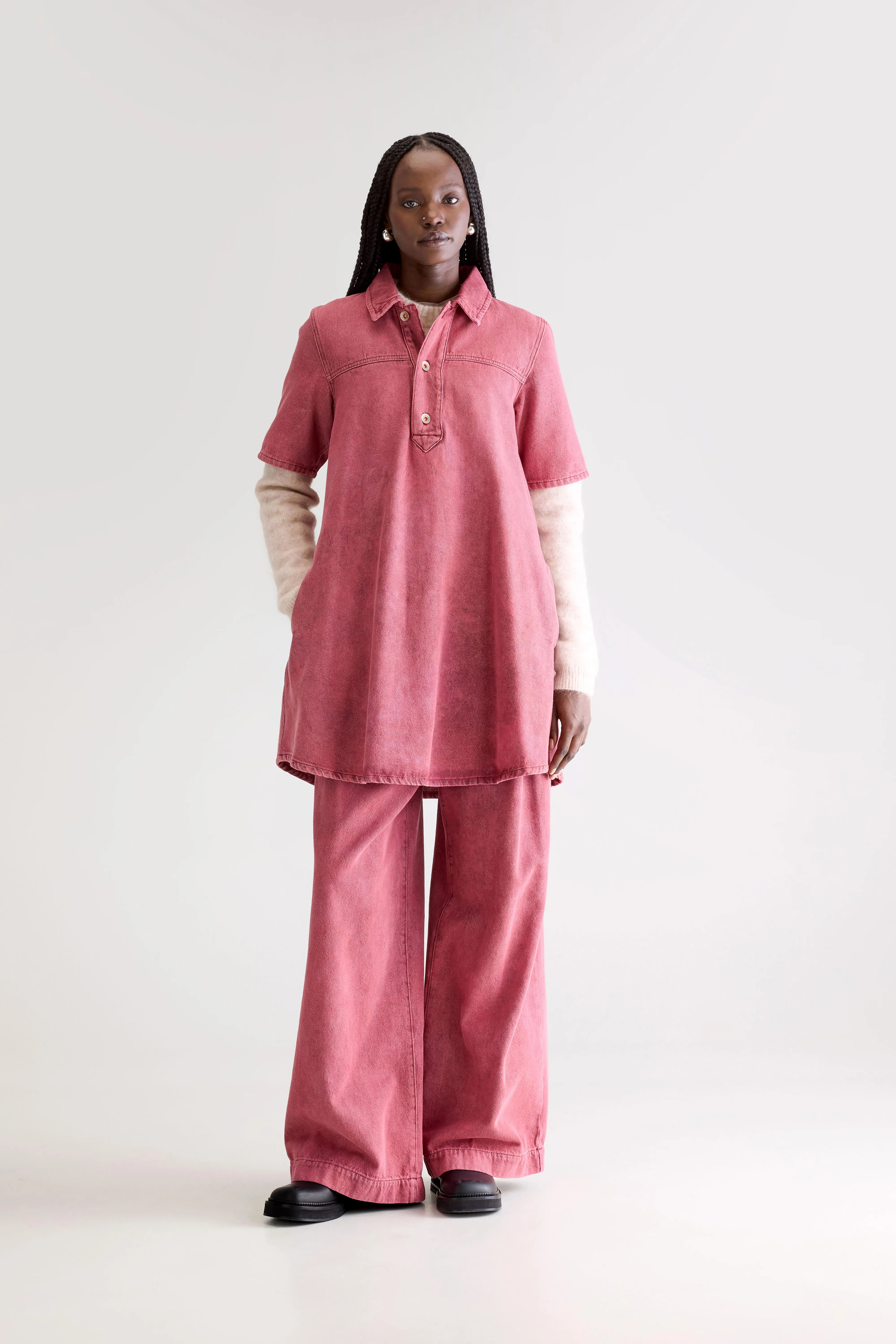 Robe En Jean Paprika - Wine stone Pour Femme | Bellerose