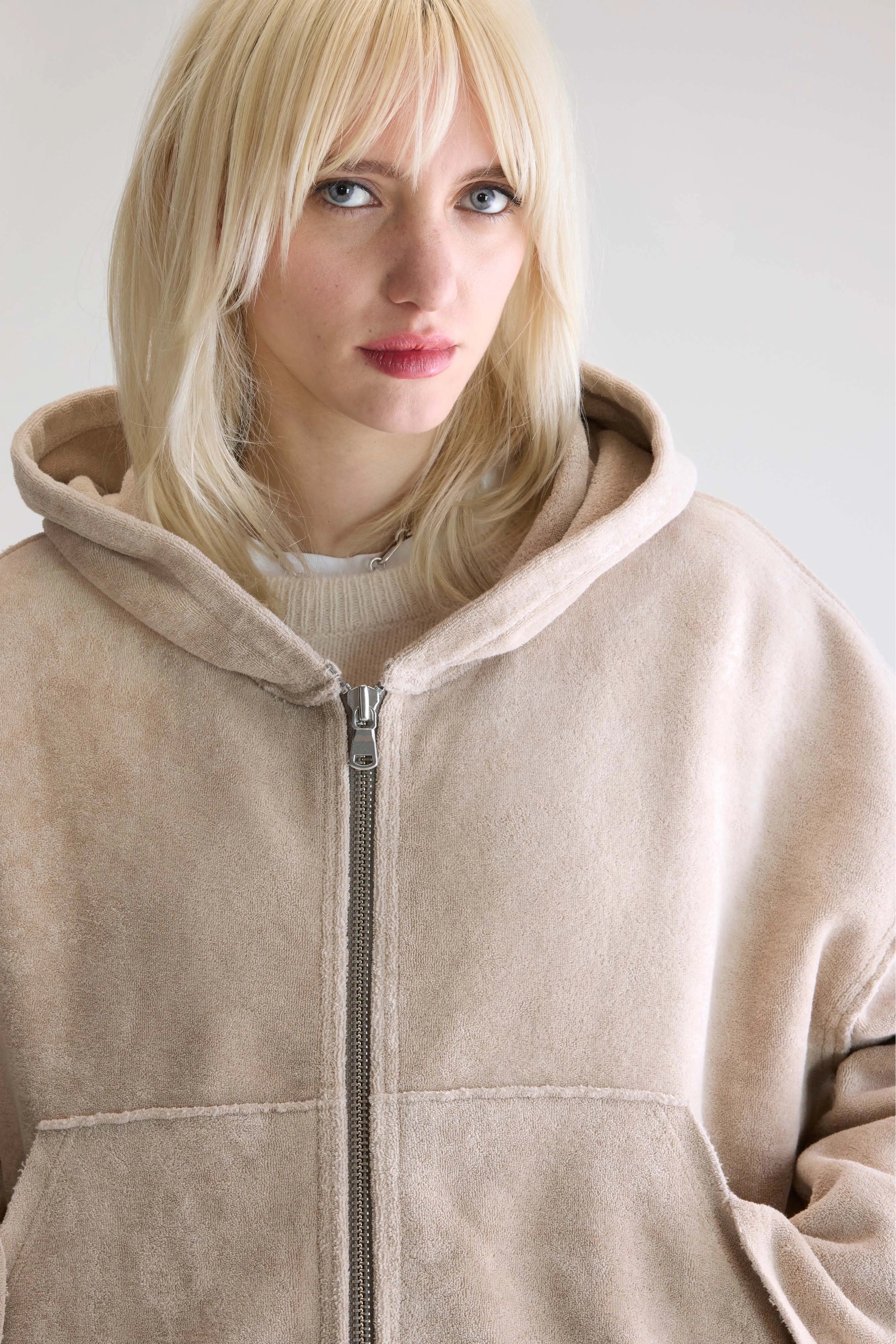 Fannel terry hoodie (252 / W / STONE)