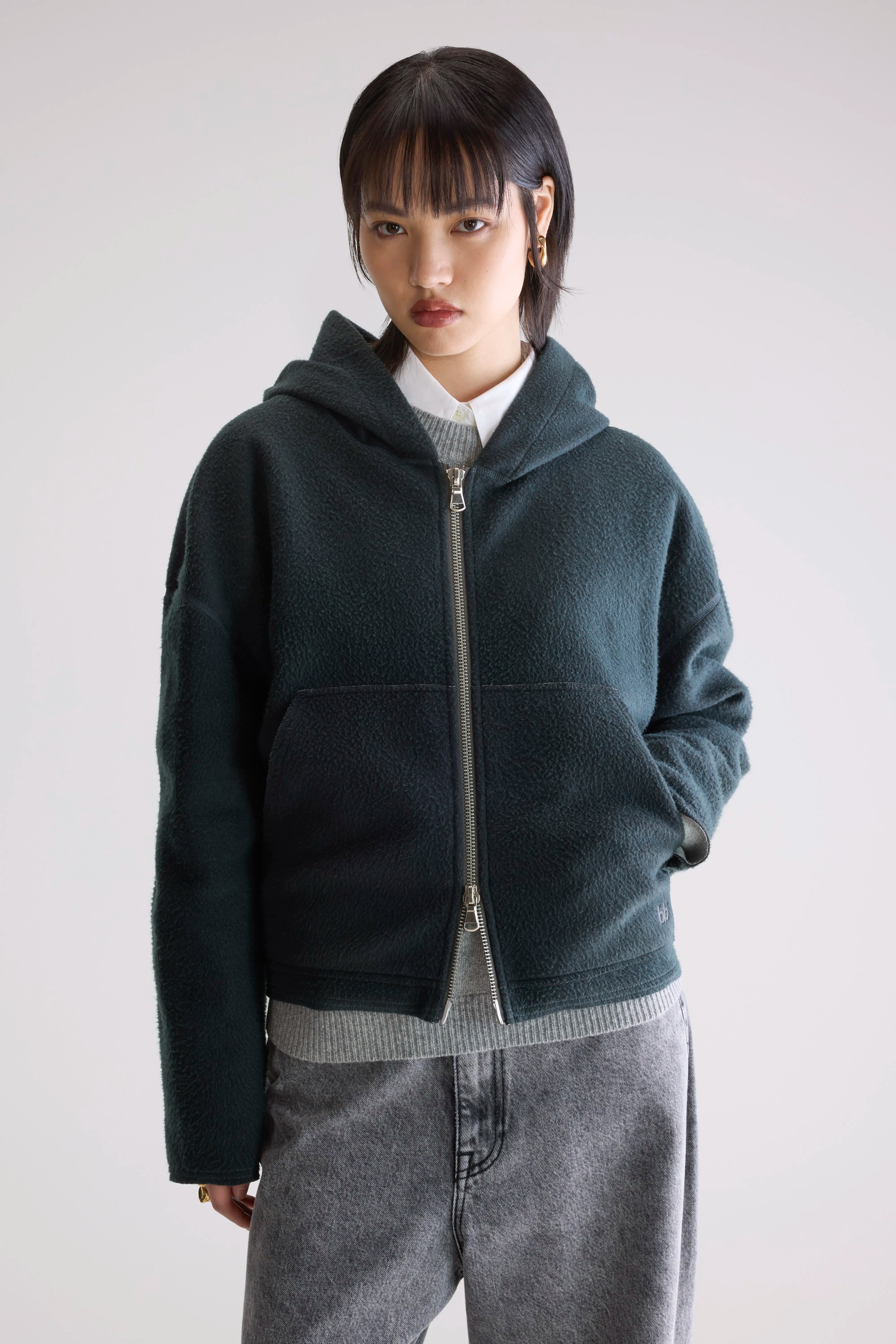 Fannel Hooded Sweatshirt - Acier For Women | Bellerose
