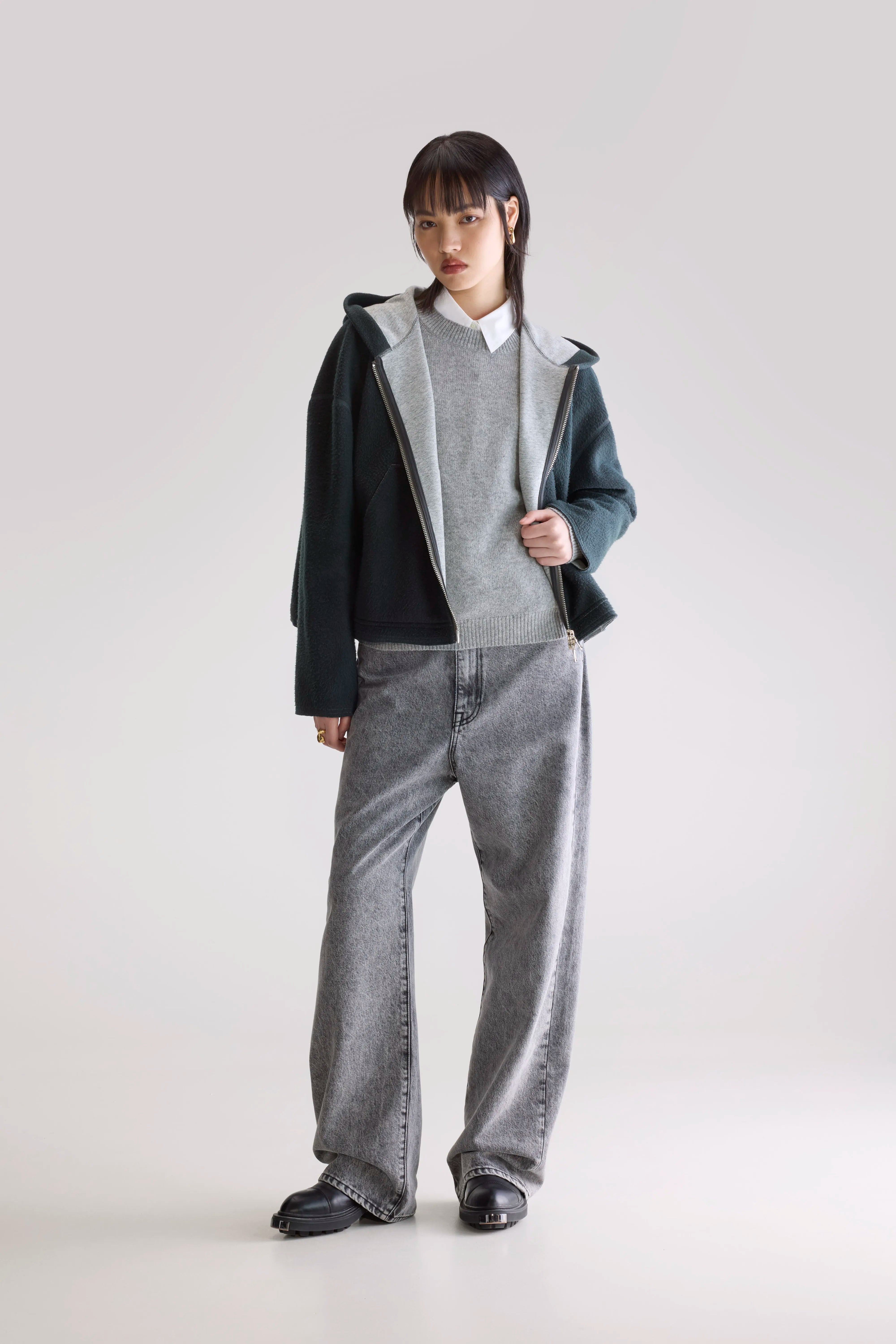 Fannel Hooded Sweatshirt - Acier For Women | Bellerose