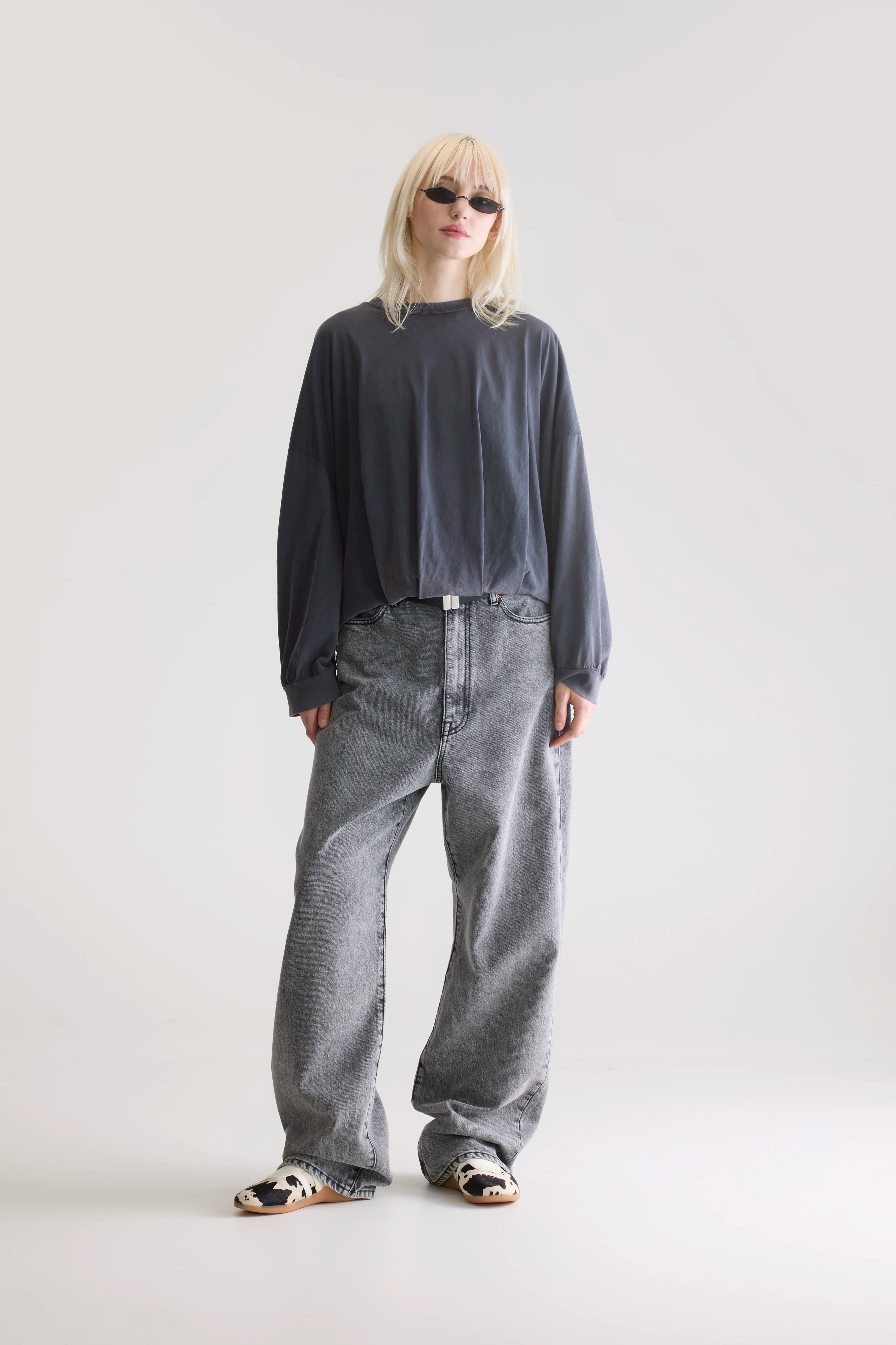 Flam t-shirt met lange mouwen (252 / W / BLACK BEAUTY)
