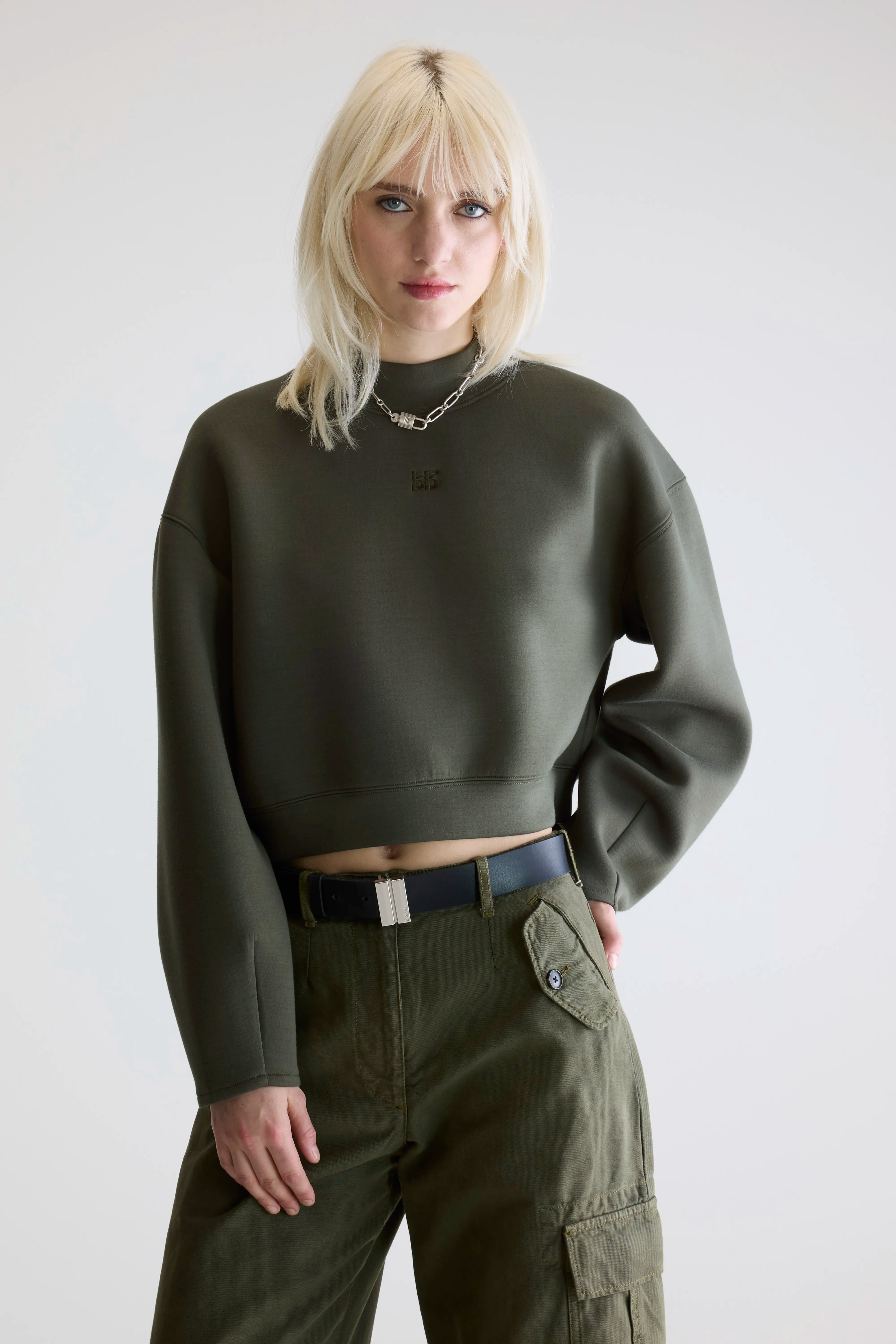 Tashi Cropped Sweatshirt - Forest For Women | Bellerose