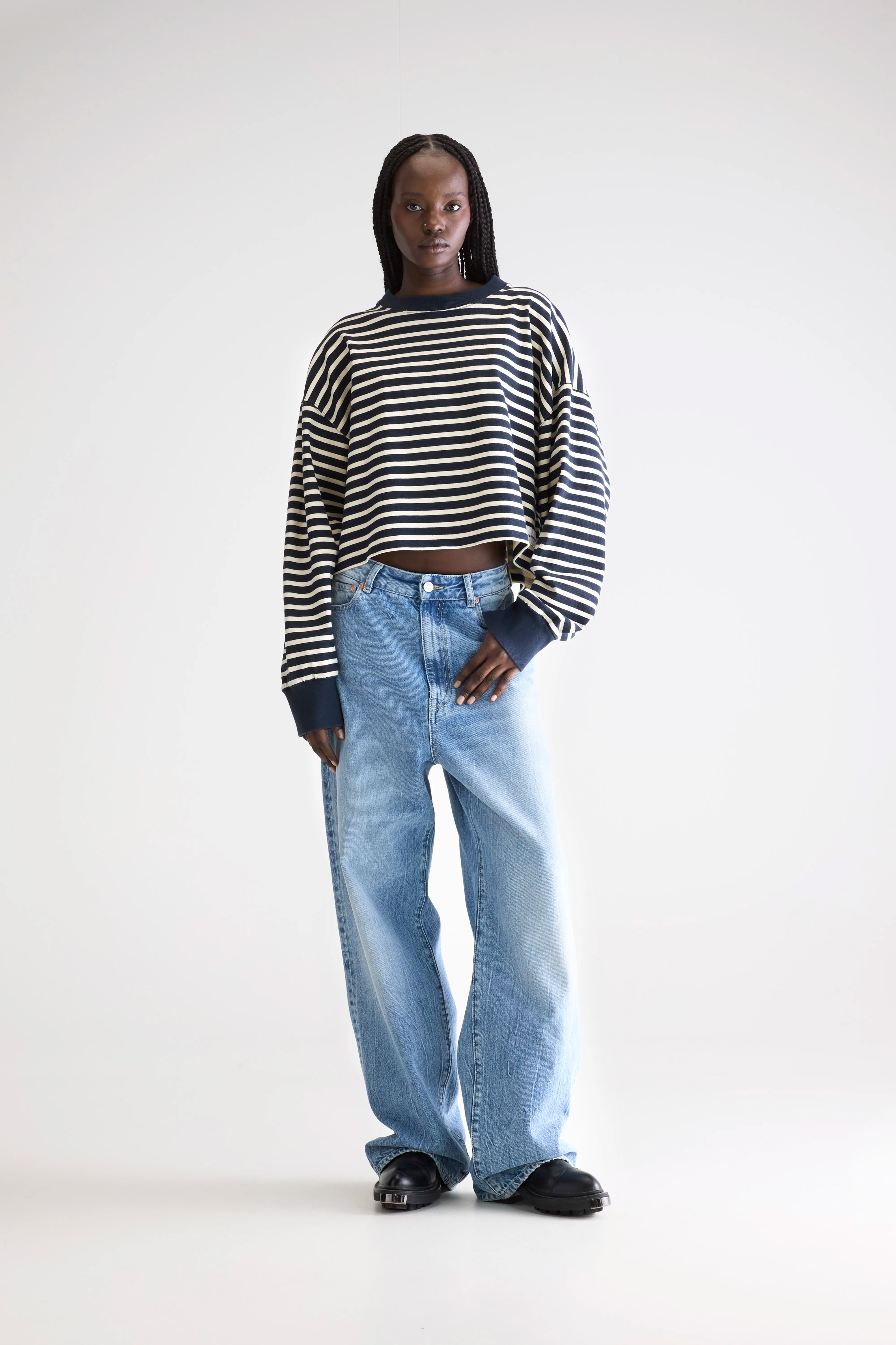 Franto Long-sleeve T-shirt - Ecru / Navy For Women | Bellerose