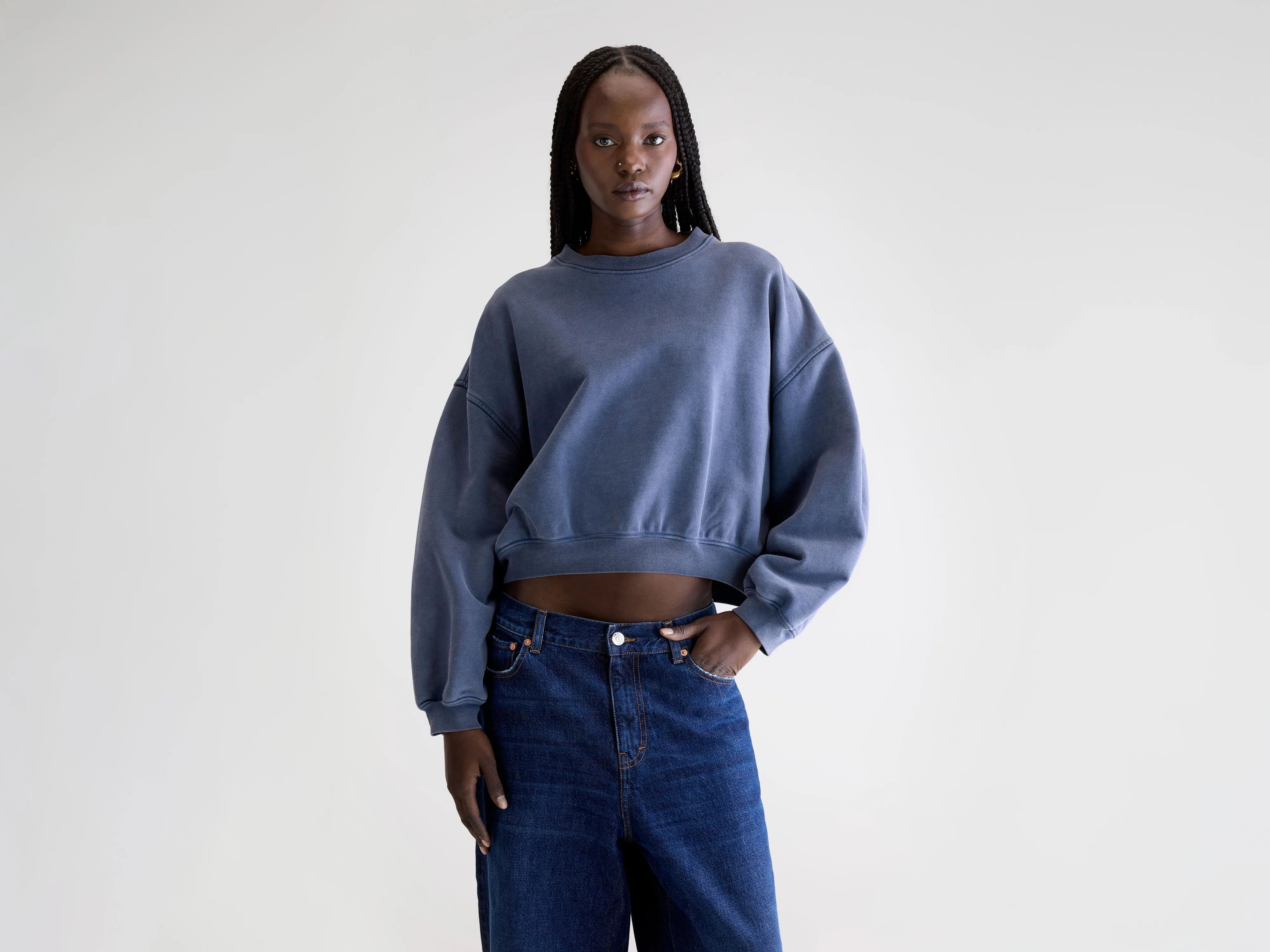 Fancy cropped sweatshirt (252 / W / BLUES)