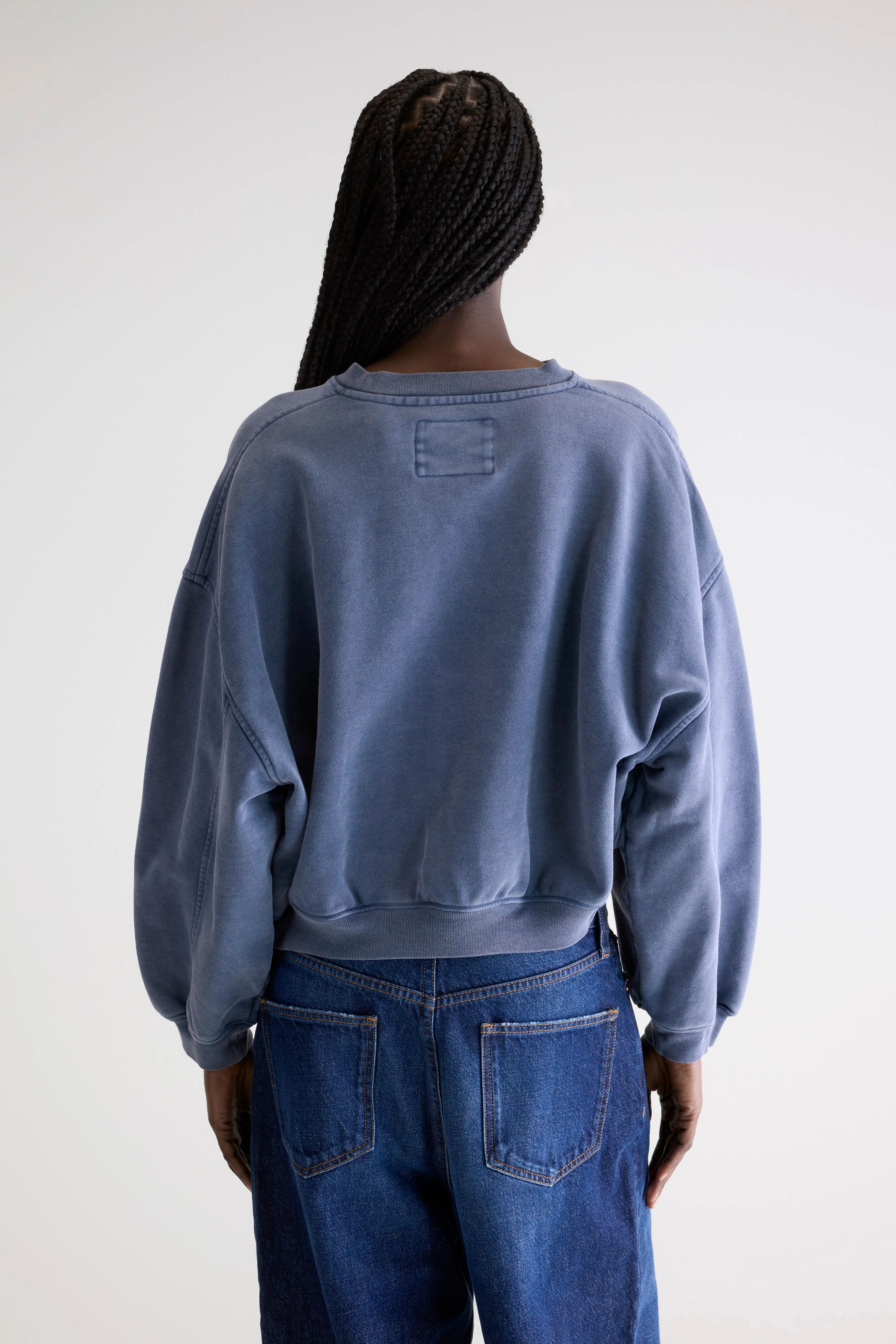 Fancy Cropped Crewneck Sweatshirt - Blues For Women | Bellerose
