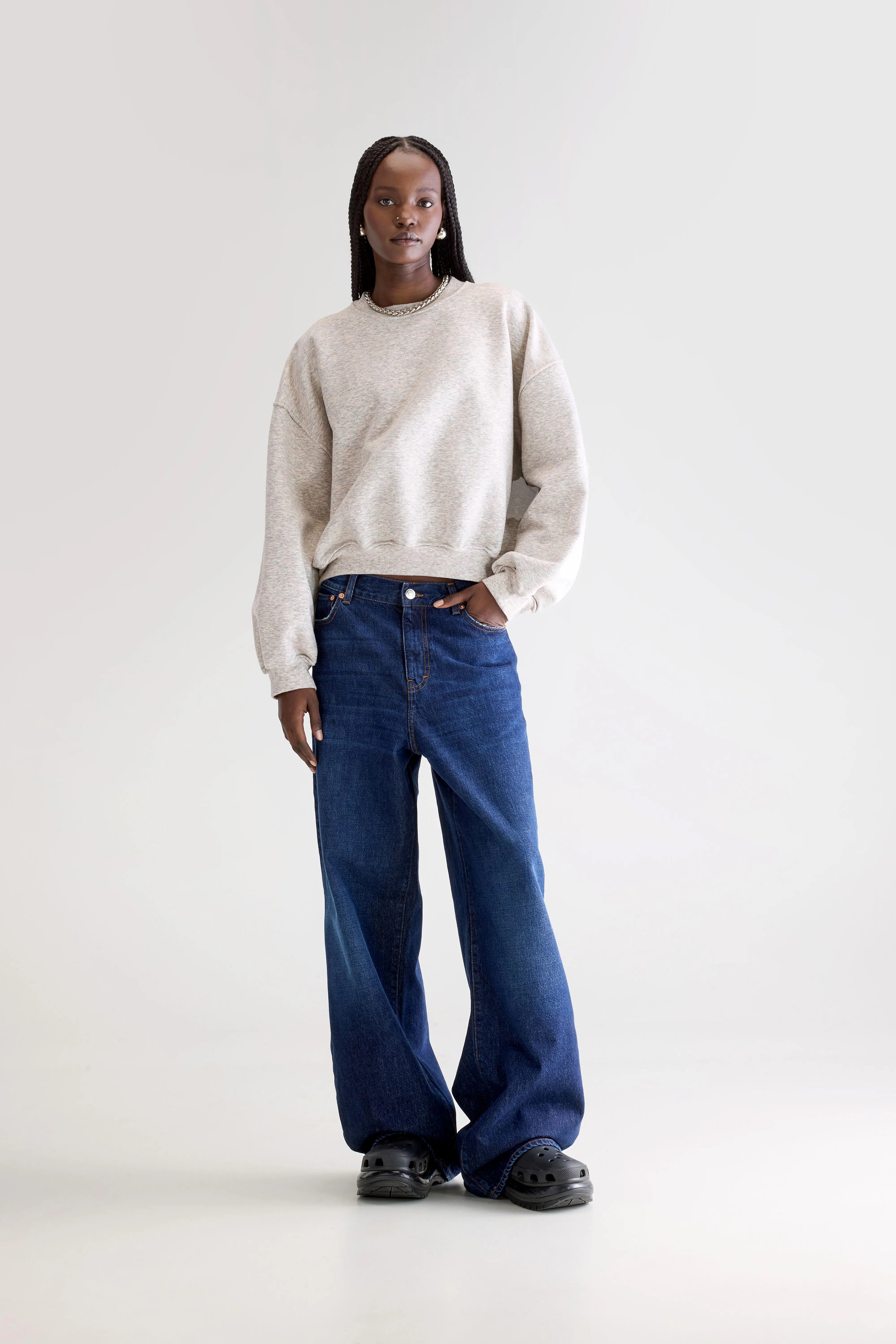 Fancy Cropped Sweatshirt - Fluo / Fluo pink / Oyster Voor Dames | Bellerose