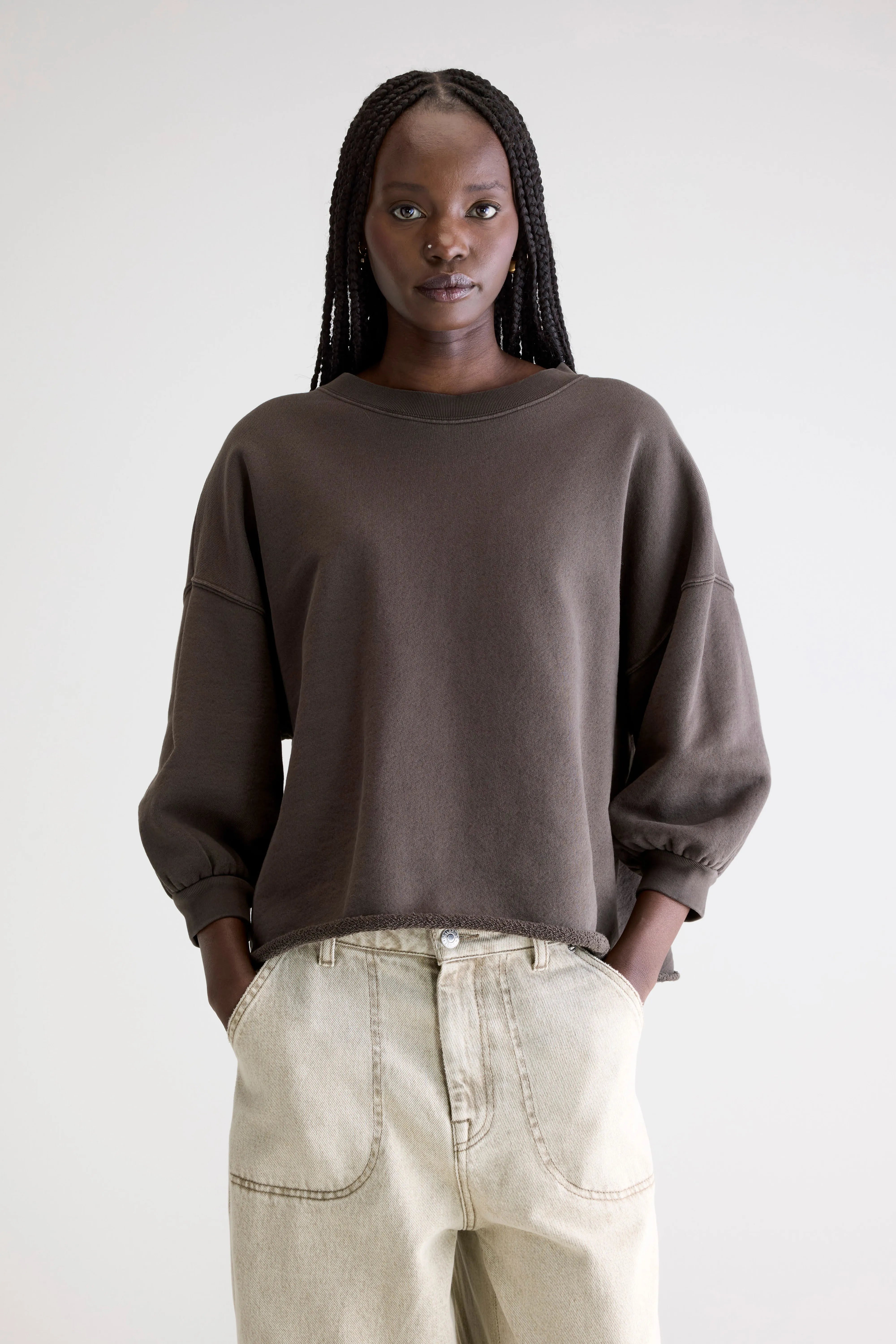 Vicske Relaxed Sweatshirt - Dark roast Voor Dames | Bellerose