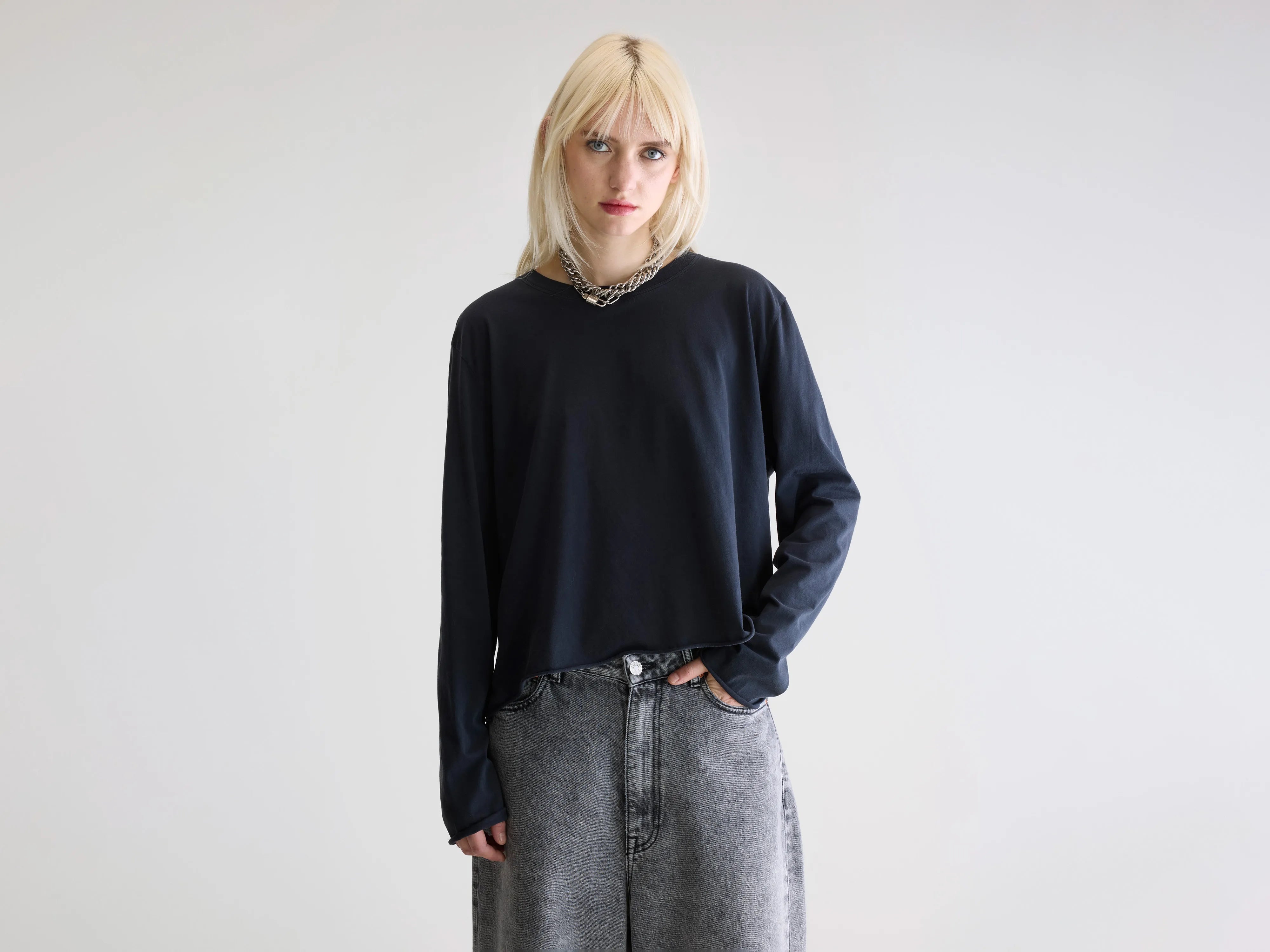 Fercy long-sleeve t-shirt (252 / W / BLACK BLUE)