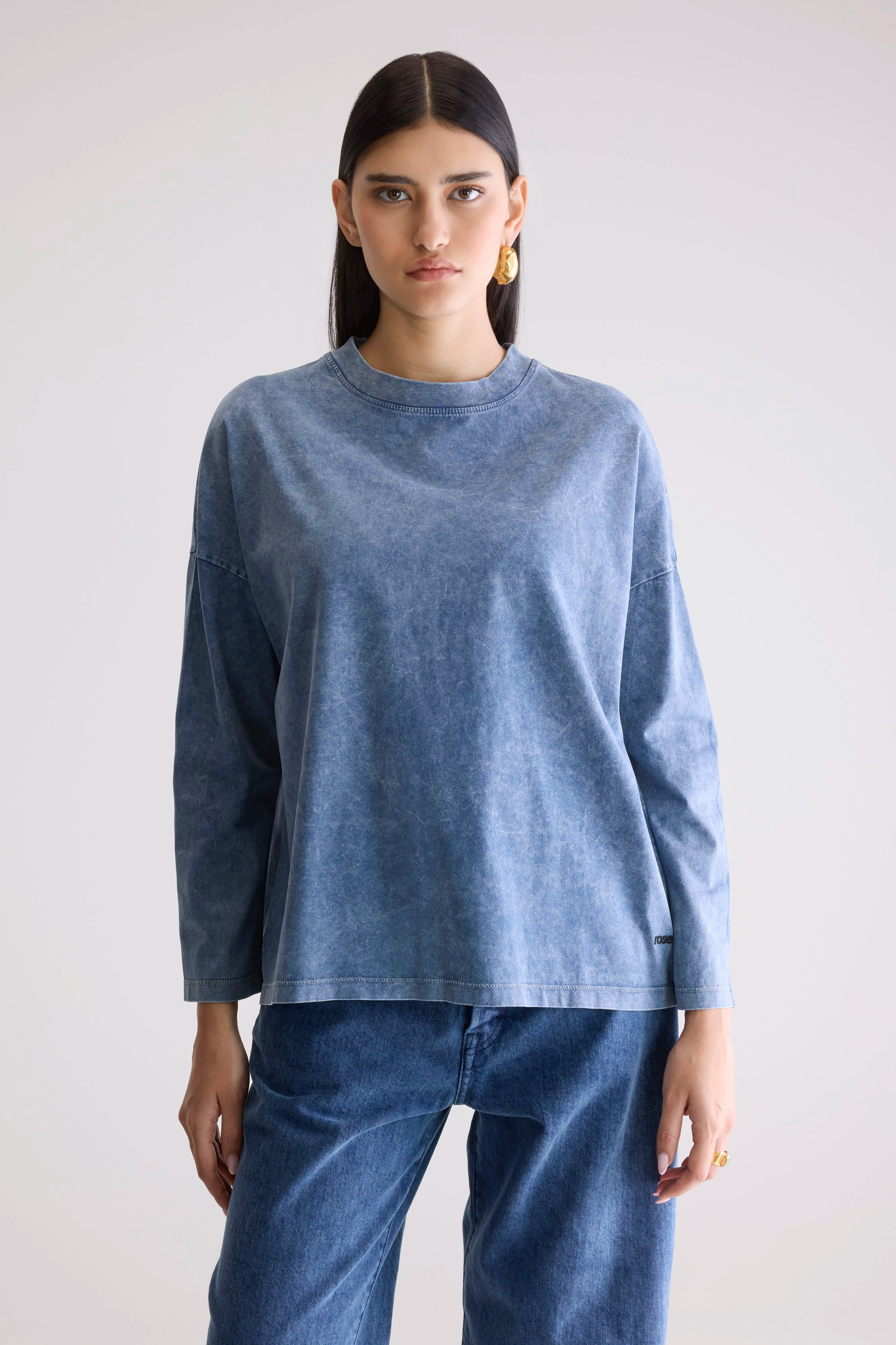 Filio Long Sleeve T-shirt - Blue jeans For Women | Bellerose