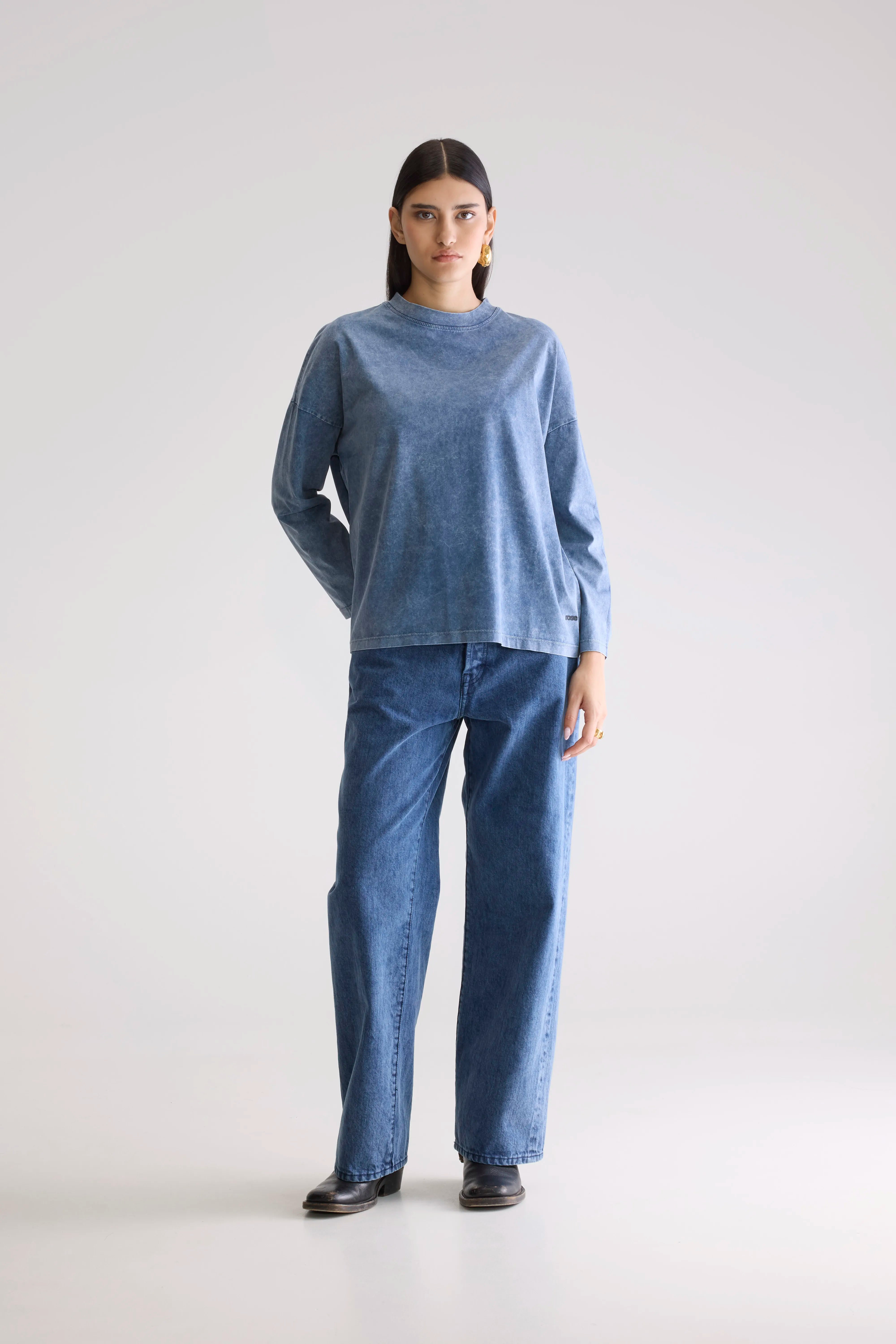 Filio Long Sleeve T-shirt - Blue jeans For Women | Bellerose