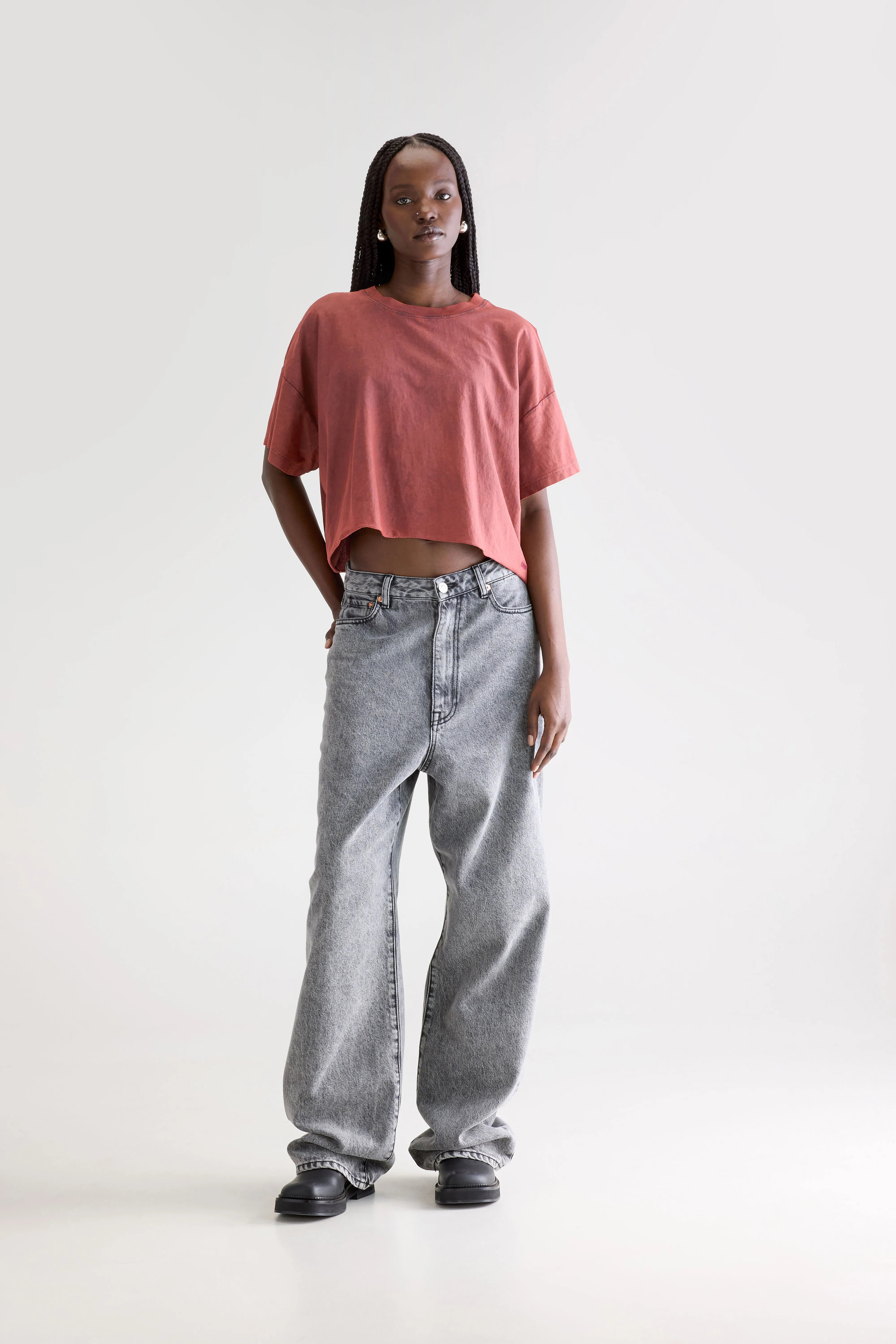 Farpy Cropped T-shirt - Wine Voor Dames | Bellerose