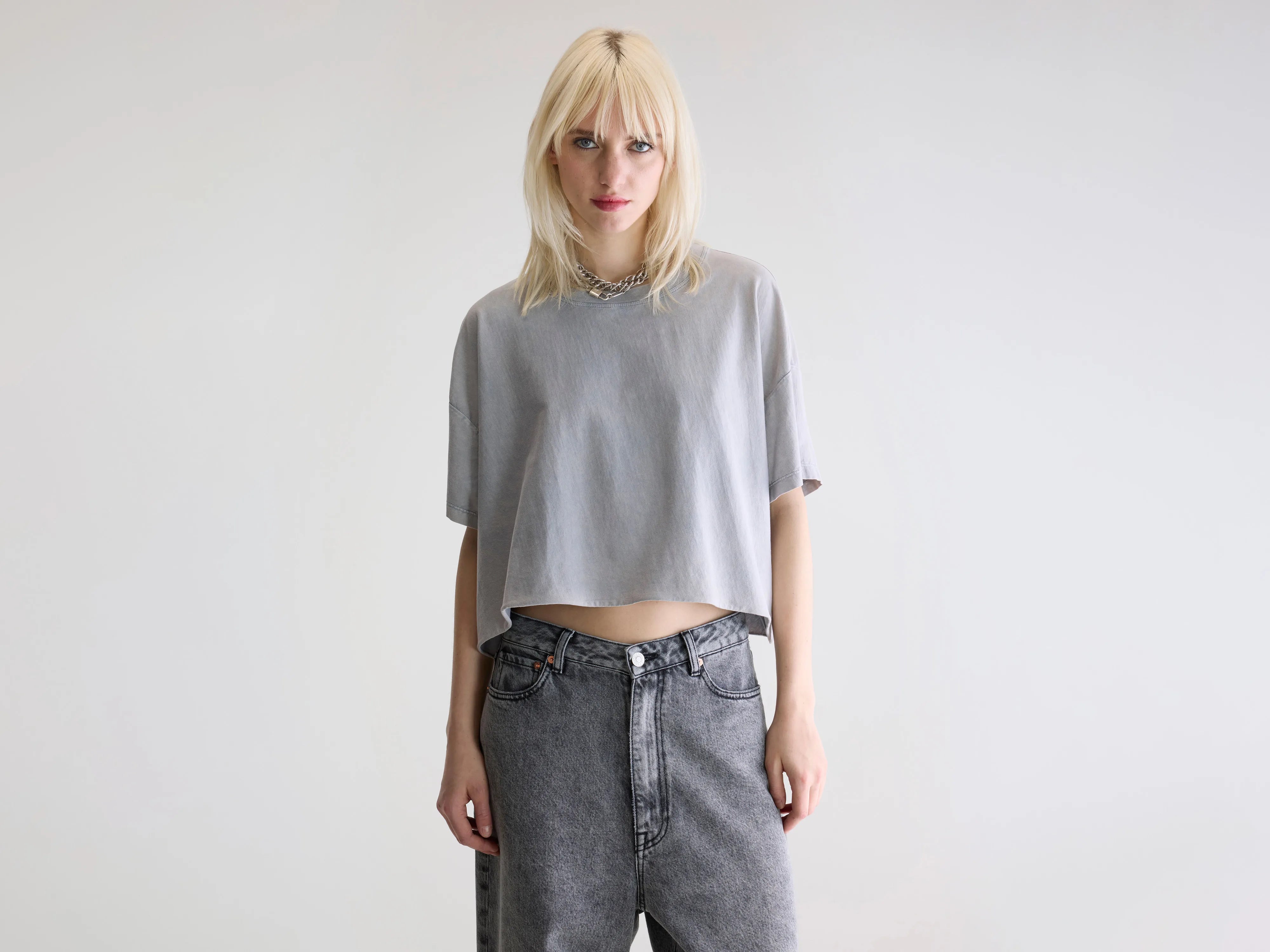 Farpy cropped t-shirt (252 / W / GLOOMY)