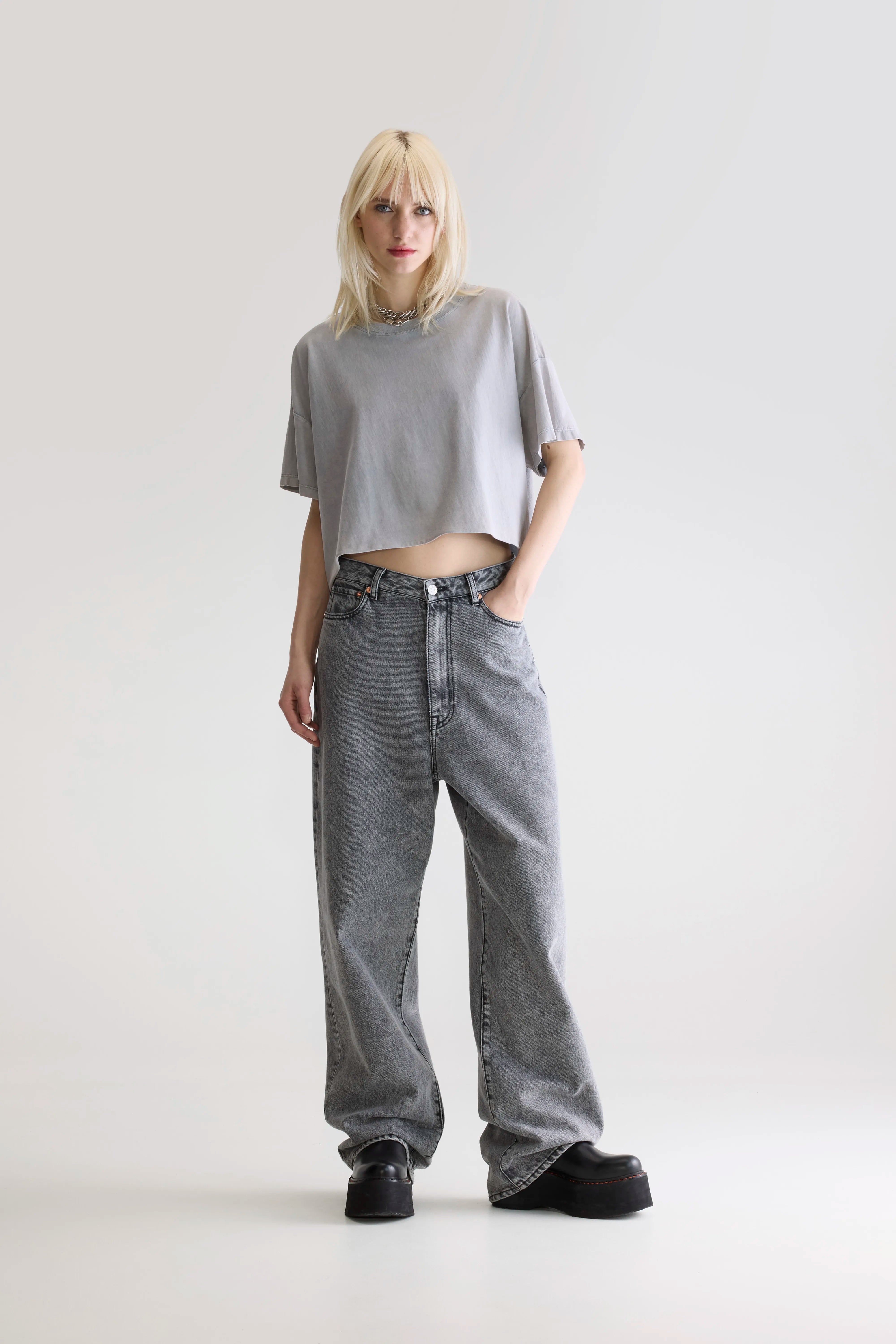 Farpy Cropped T-shirt - Gloomy Voor Dames | Bellerose