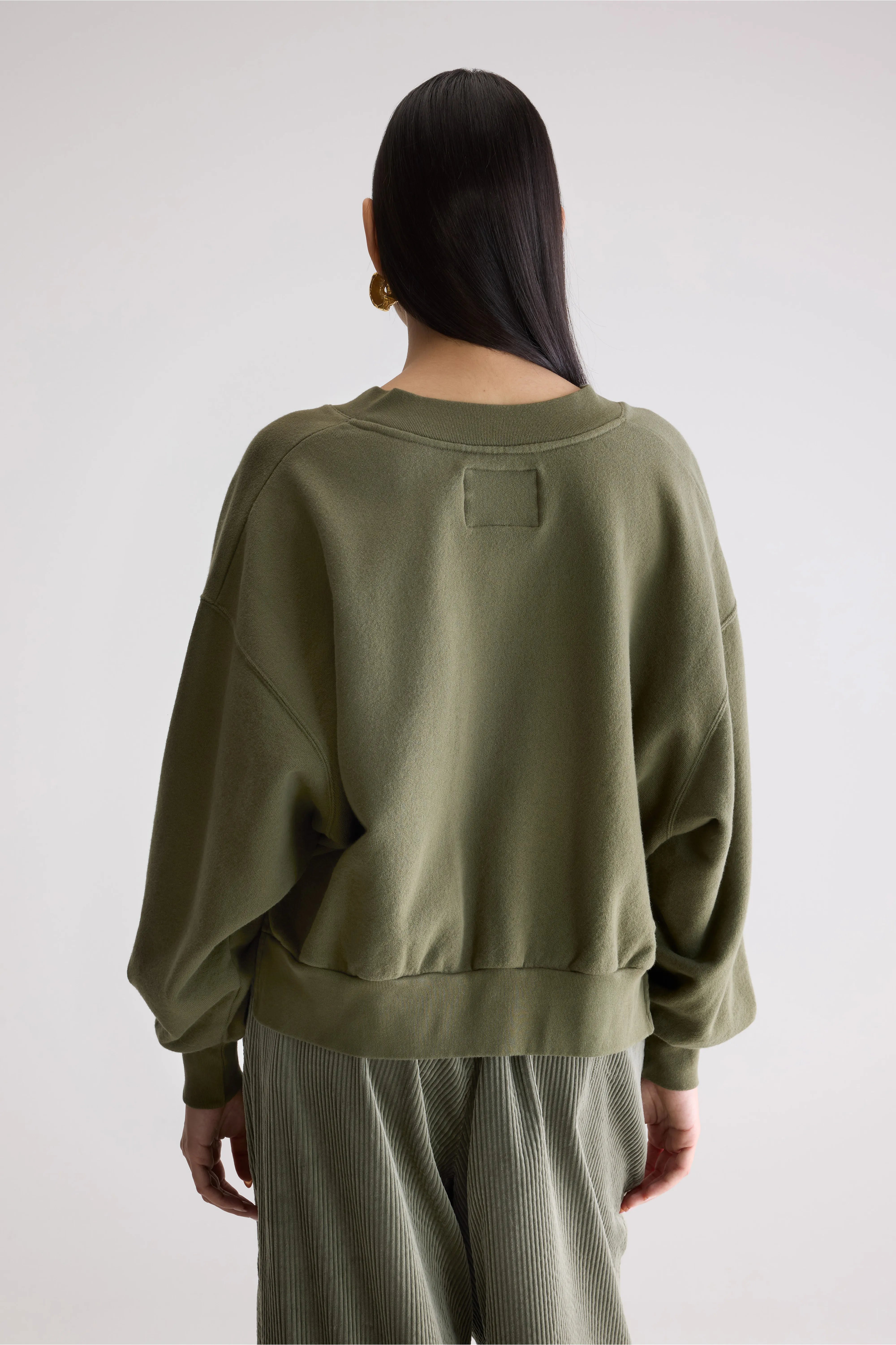 Varola V-neck Sweatshirt - Olive For Women | Bellerose