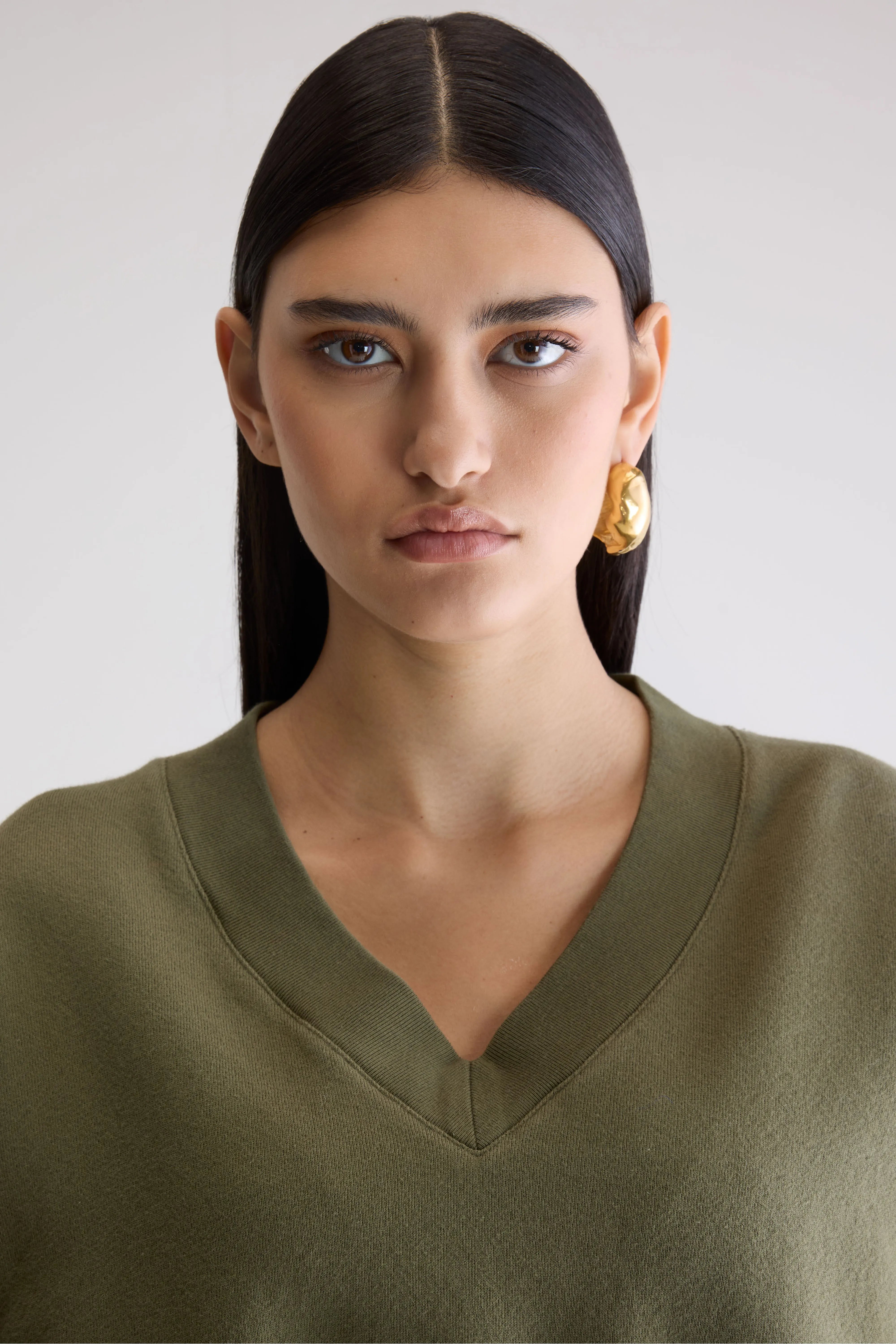 Varola V-neck Sweatshirt - Olive For Women | Bellerose